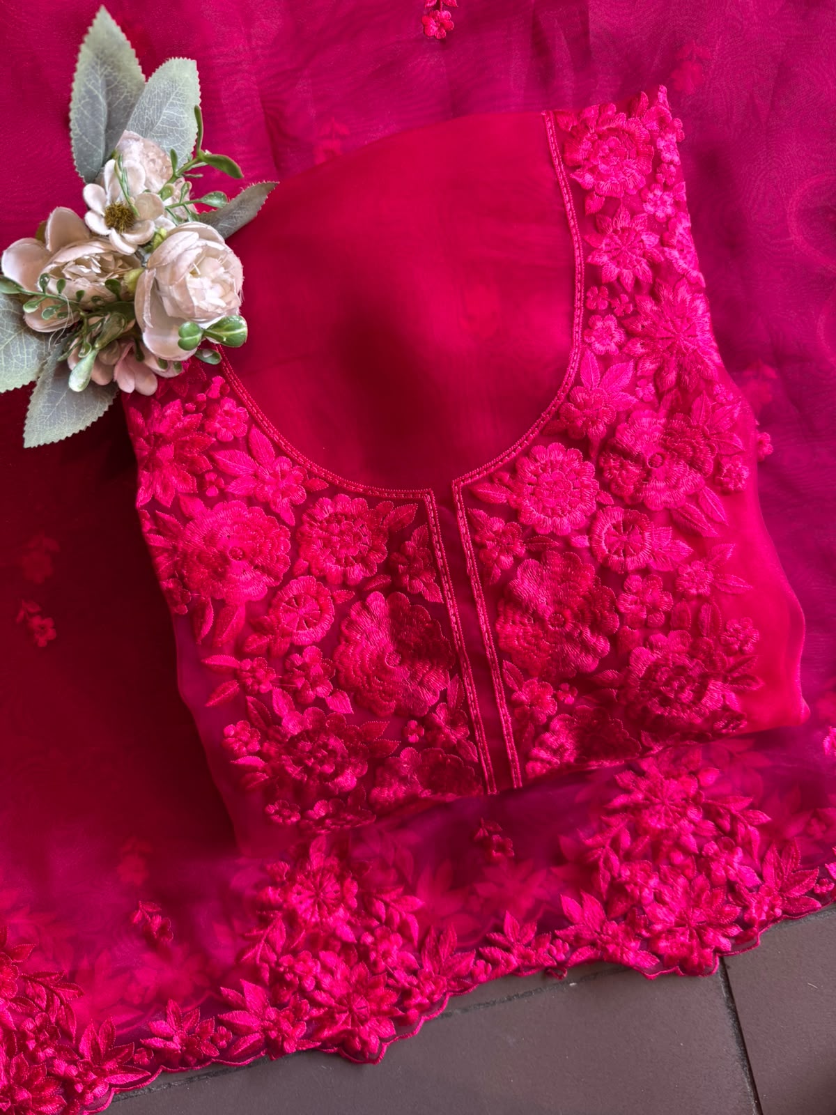 Floral thread Embroidered Suit Set