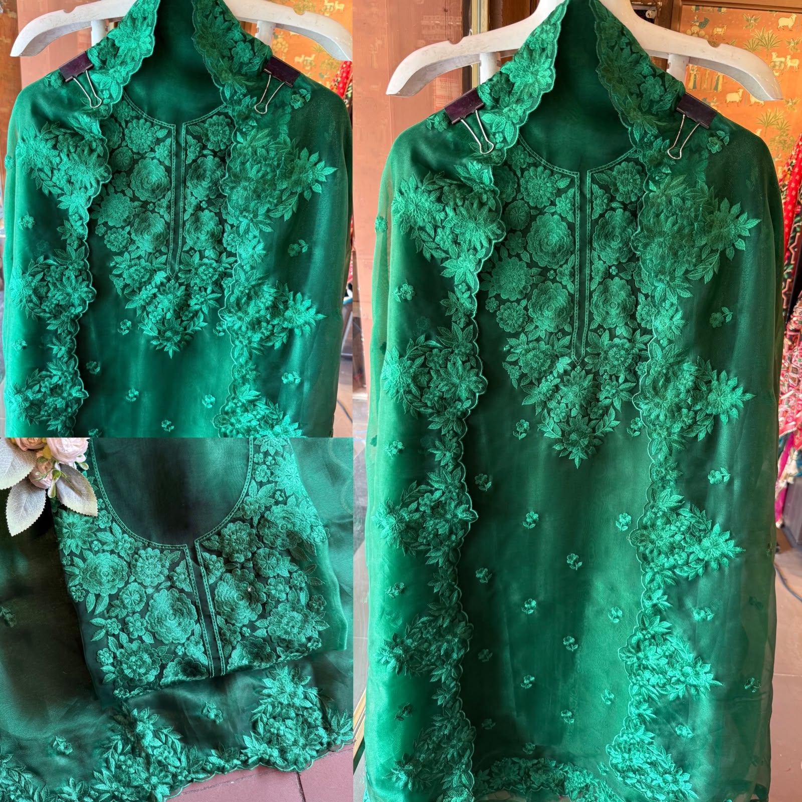 Floral thread Embroidered Suit Set