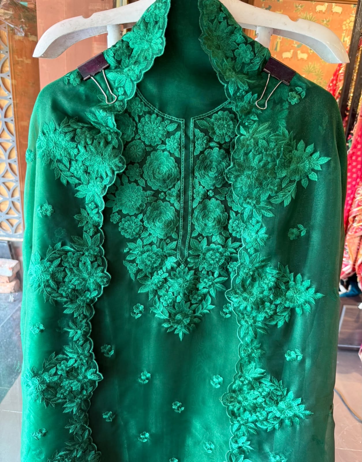 Floral thread Embroidered Suit Set