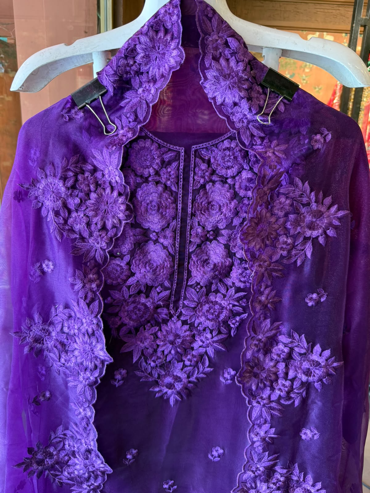 Floral thread Embroidered Suit Set