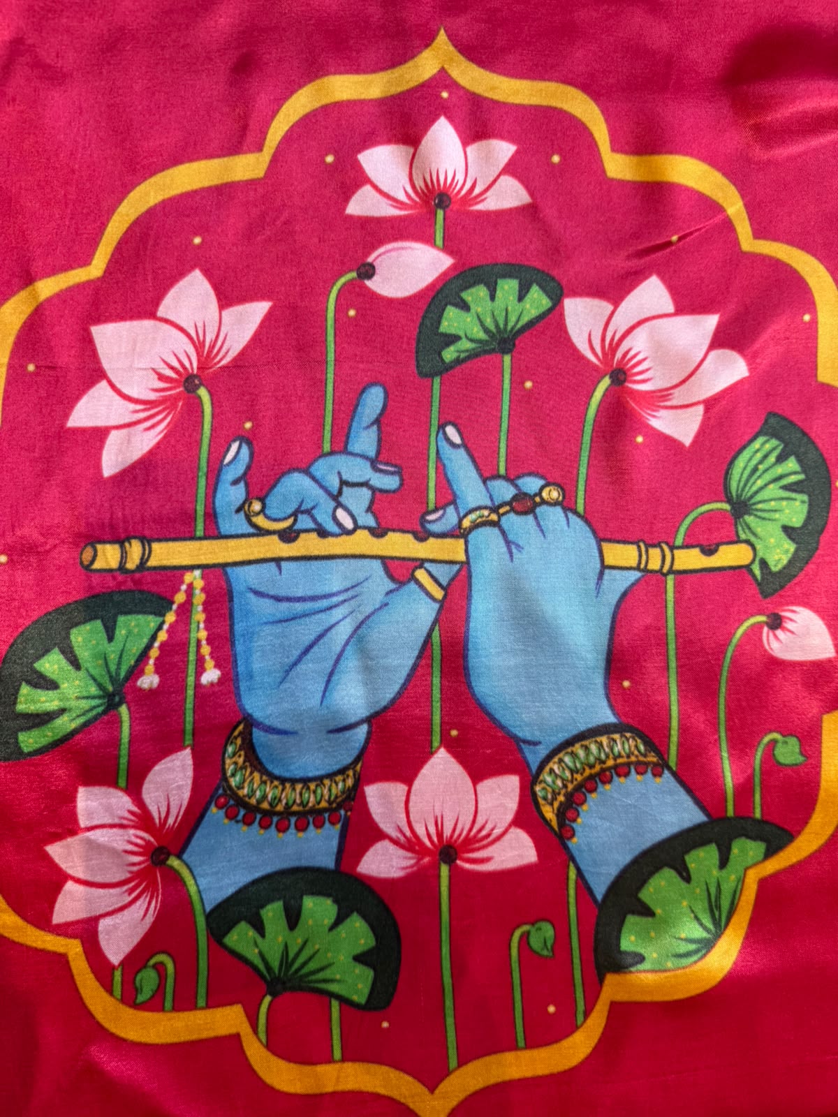Krishna Pichwai Printed unstitched Suit set