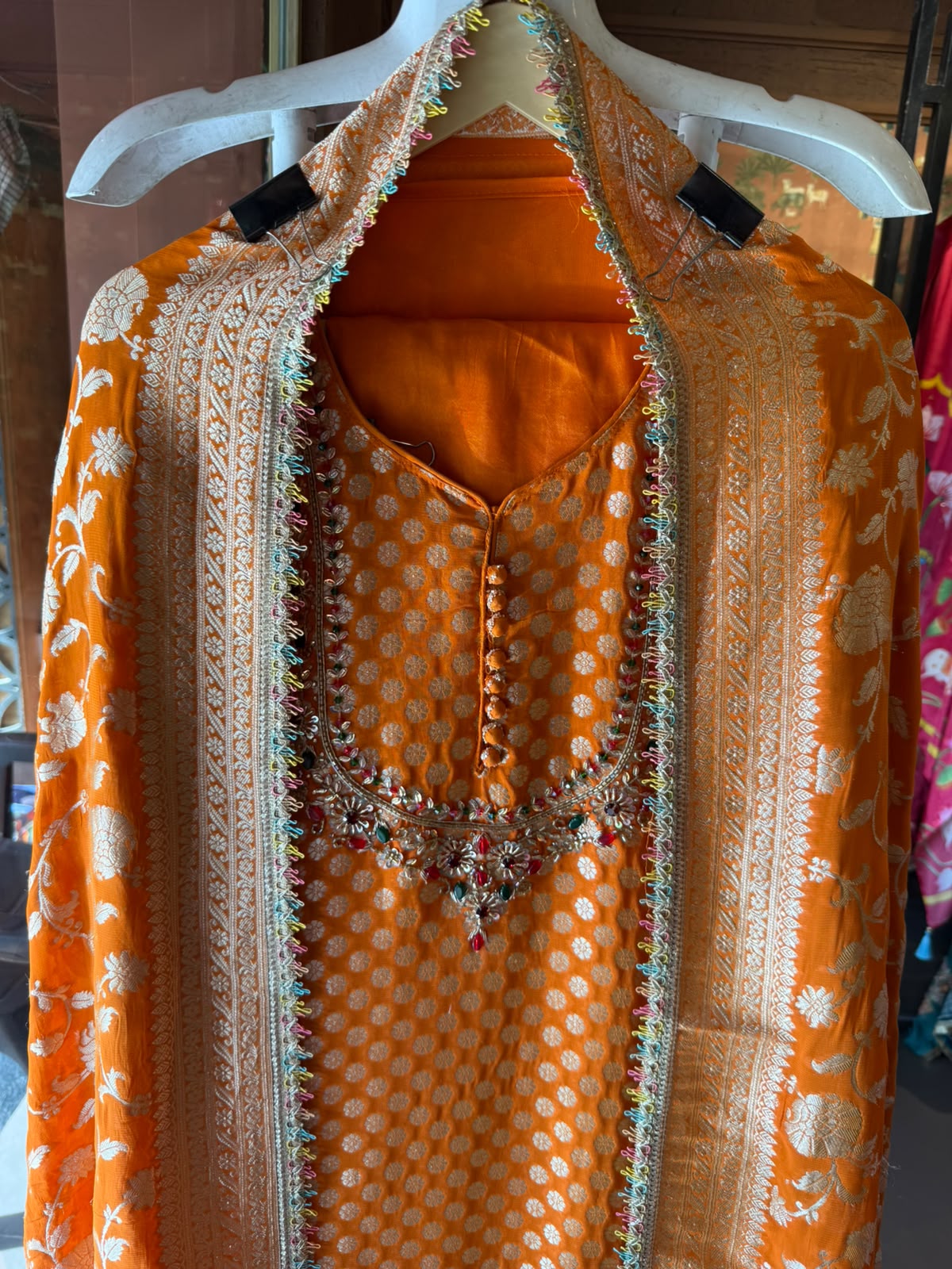 Khaddi Georgette  Banarasi Suit Set