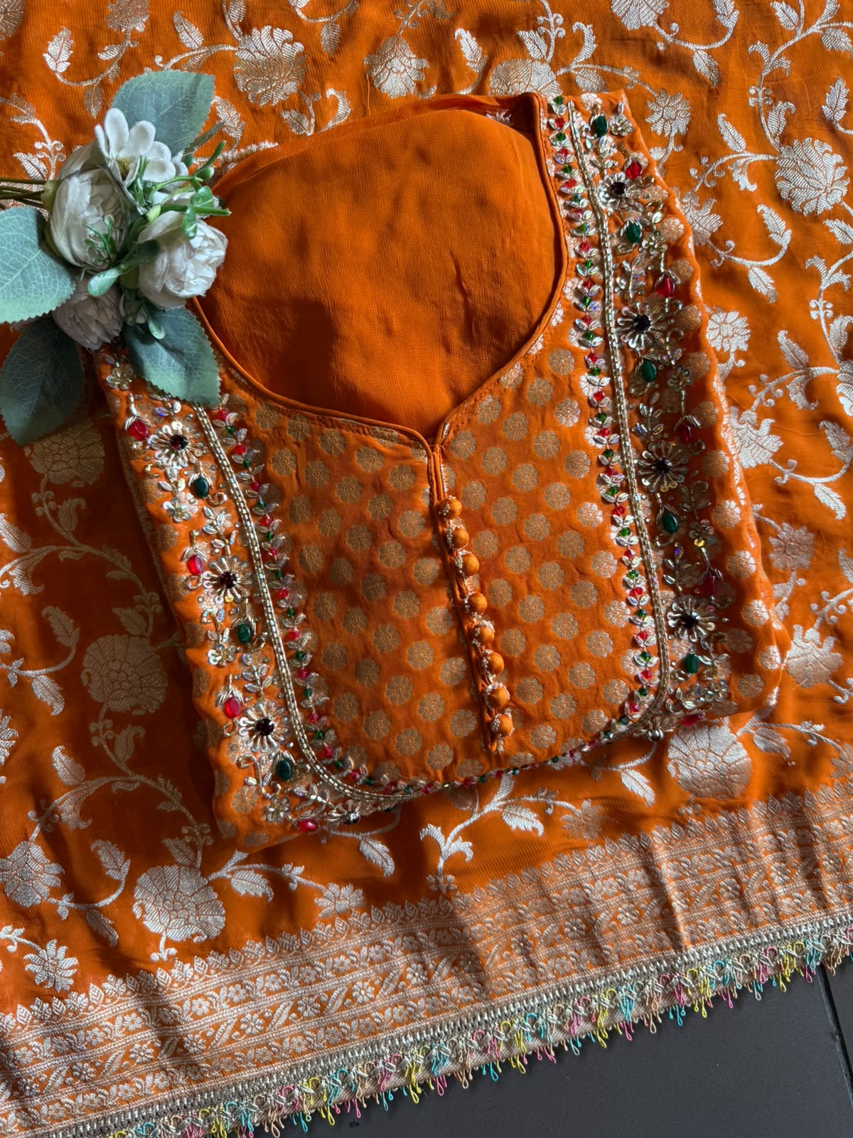 Khaddi Georgette  Banarasi Suit Set