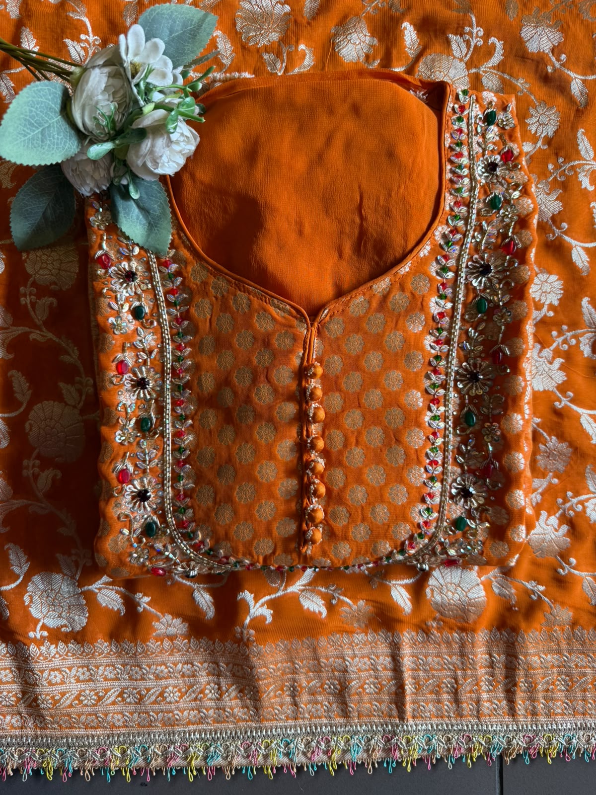 Khaddi Georgette  Banarasi Suit Set