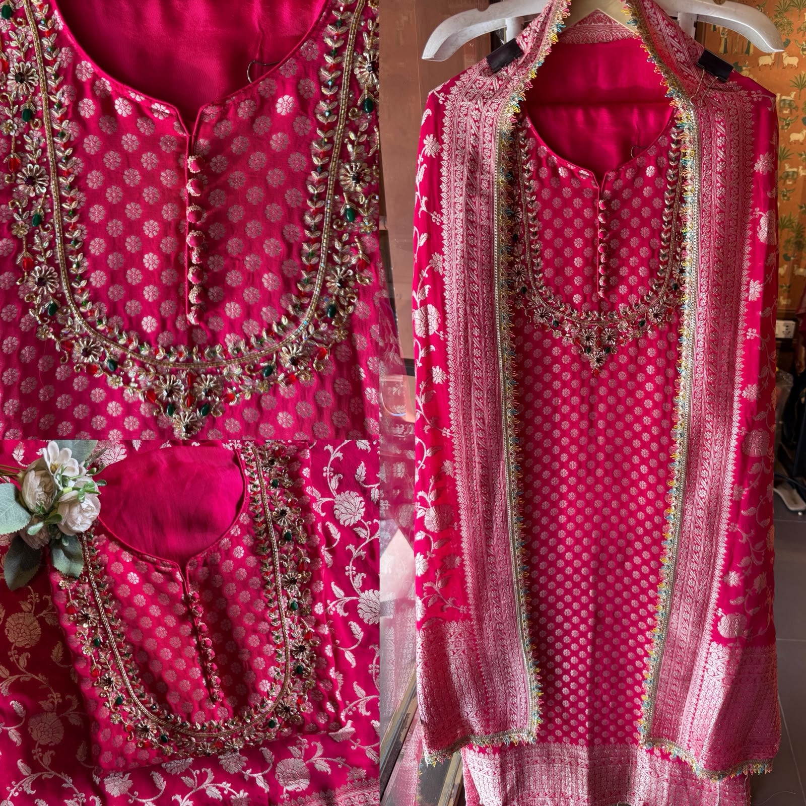 Khaddi Georgette  Banarasi Suit Set