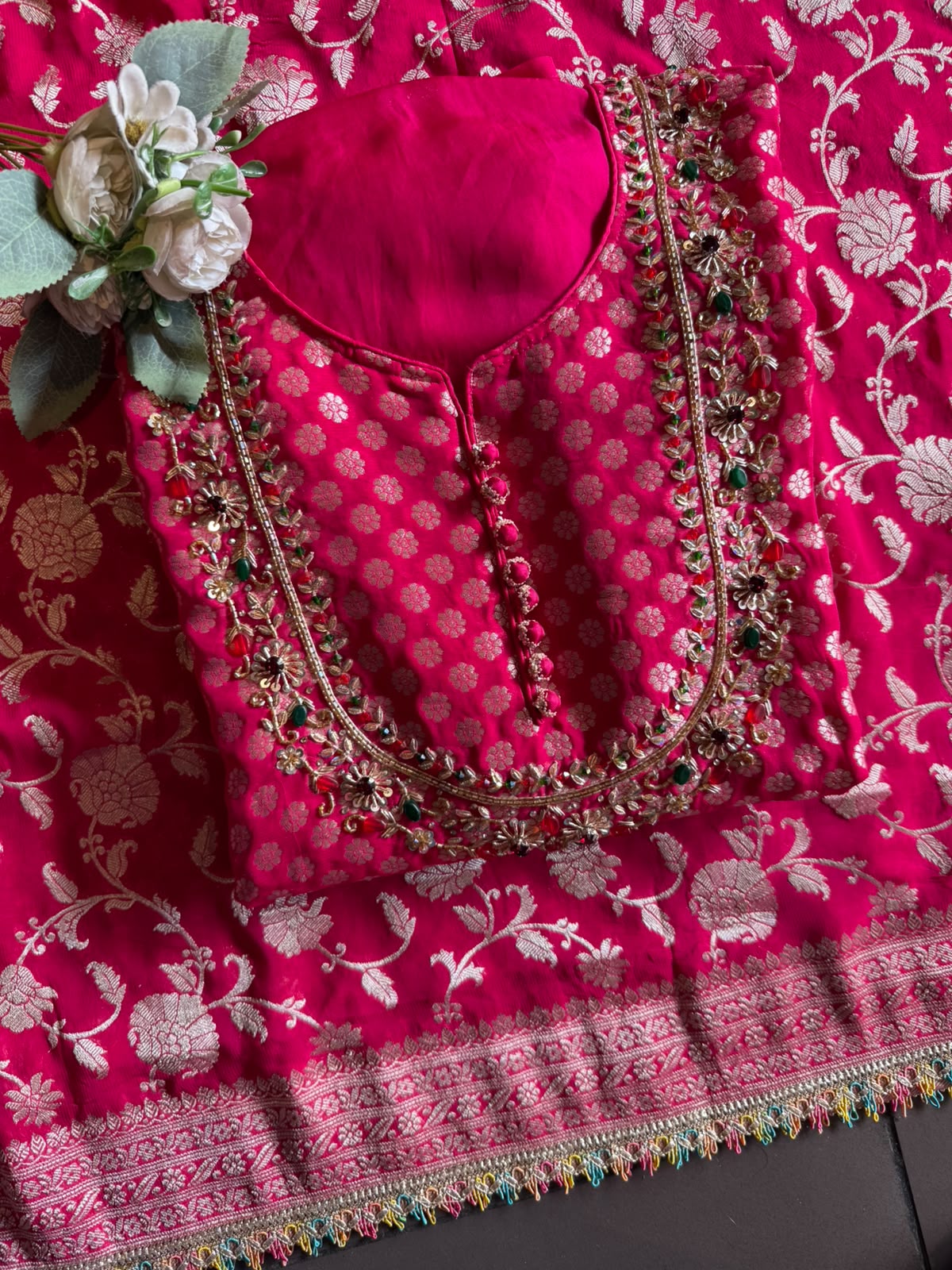 Khaddi Georgette  Banarasi Suit Set