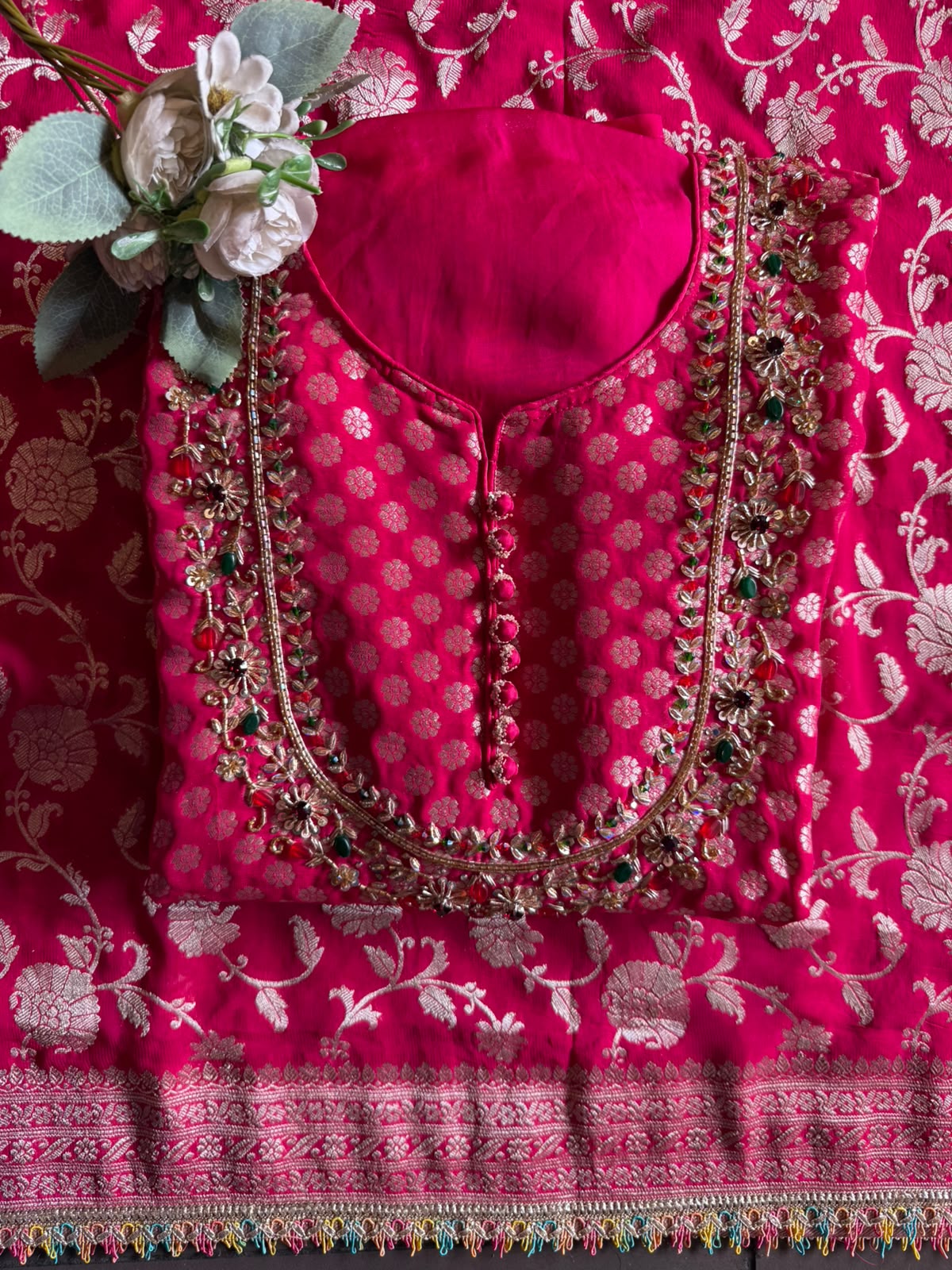 Khaddi Georgette  Banarasi Suit Set