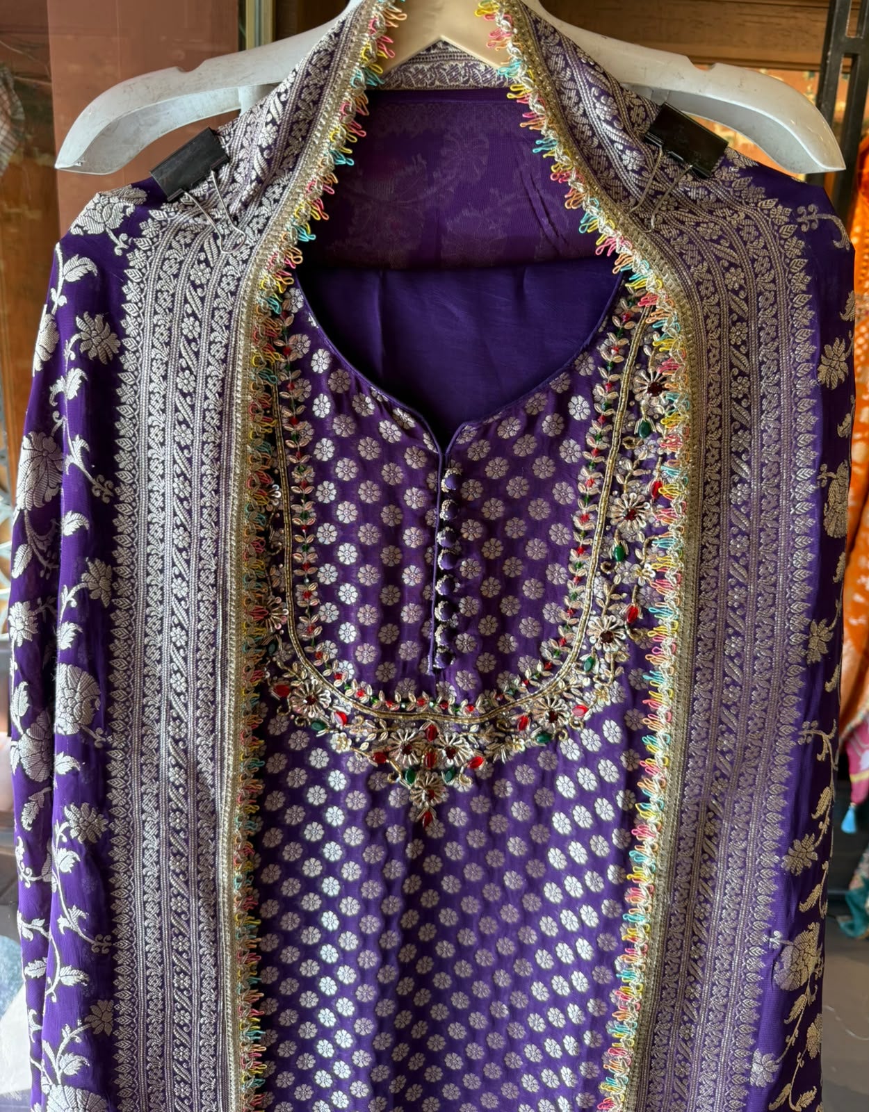 Khaddi Georgette  Banarasi Suit Set