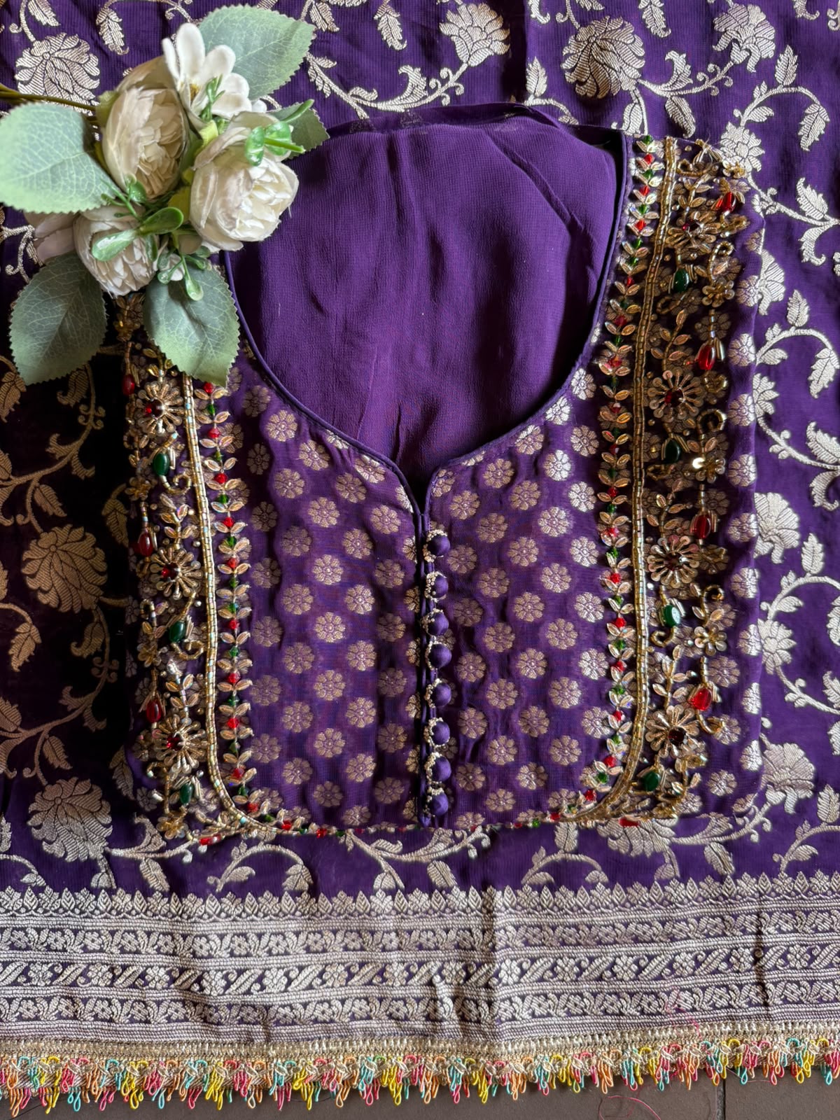 Khaddi Georgette  Banarasi Suit Set