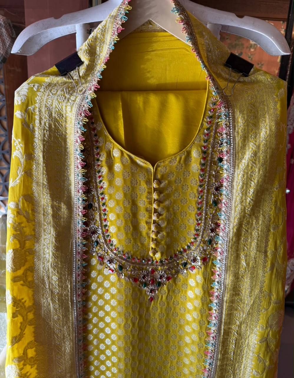 Khaddi Georgette  Banarasi Suit Set