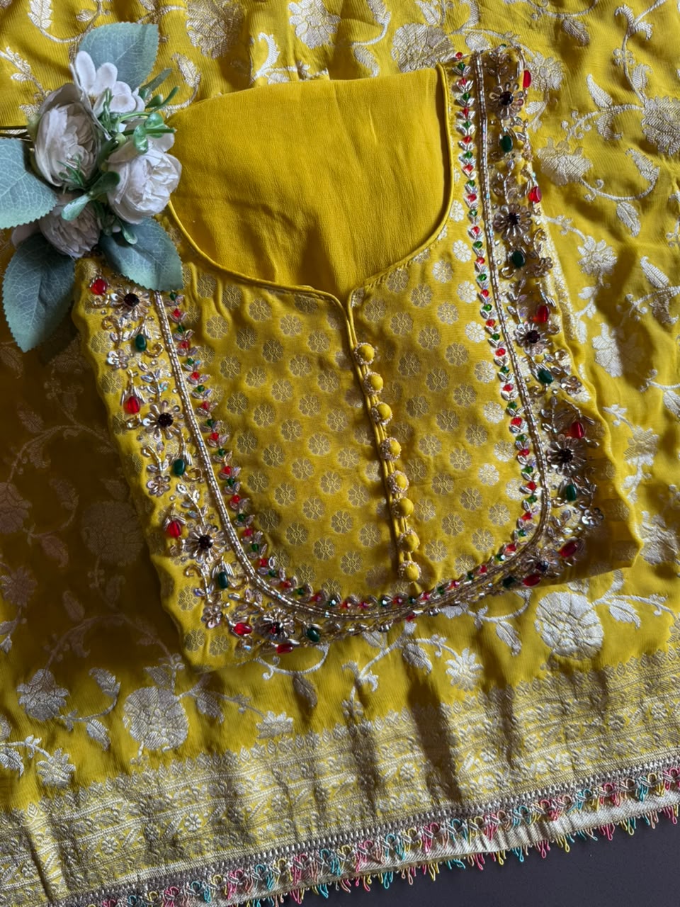 Khaddi Georgette  Banarasi Suit Set