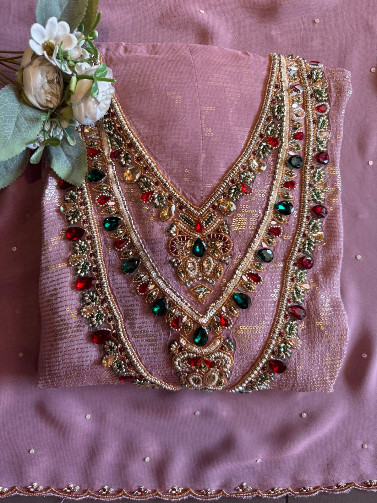 Georgette with sequence embellished Suit Set