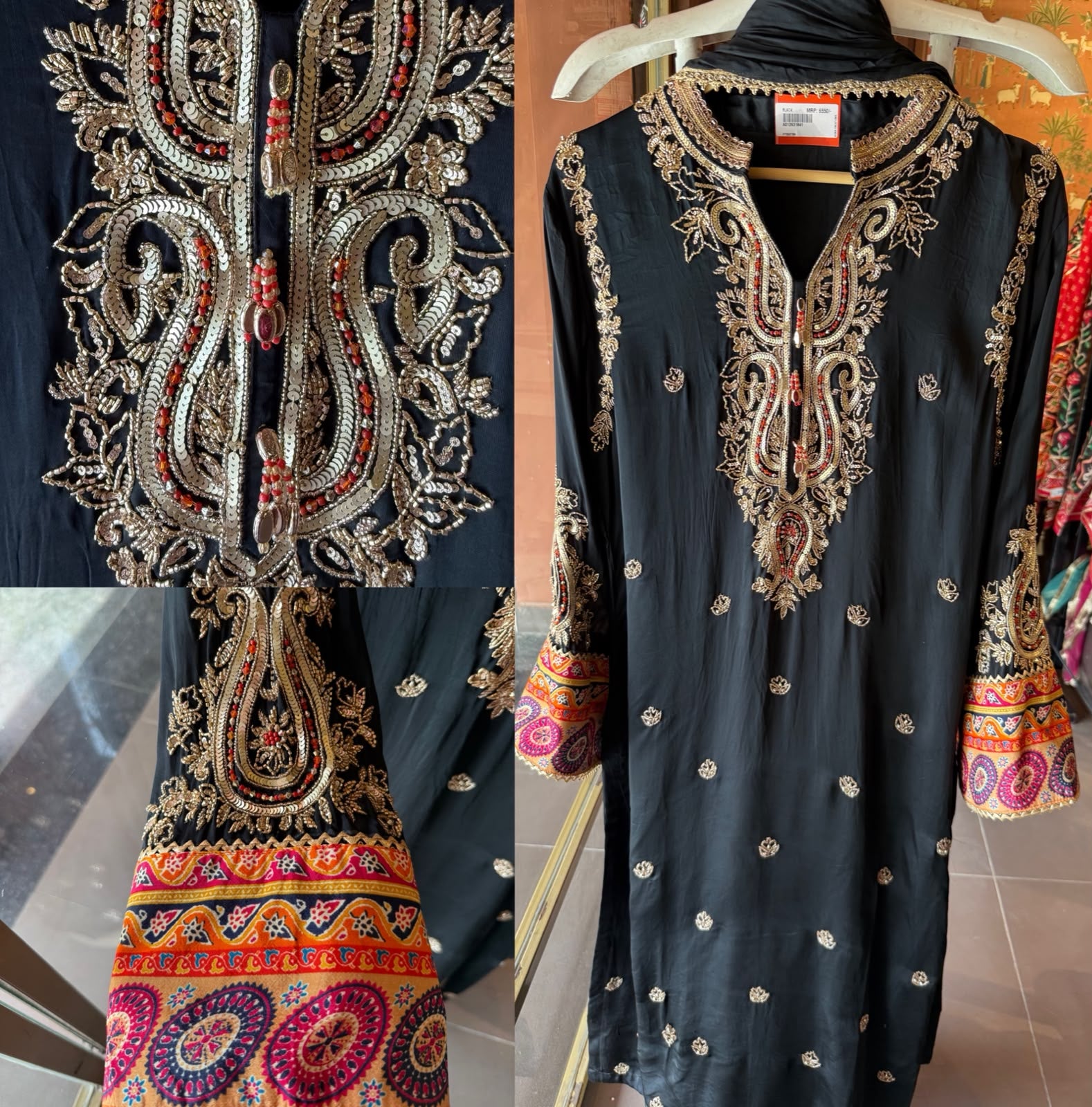 Hand-Embroidered Kurta Set