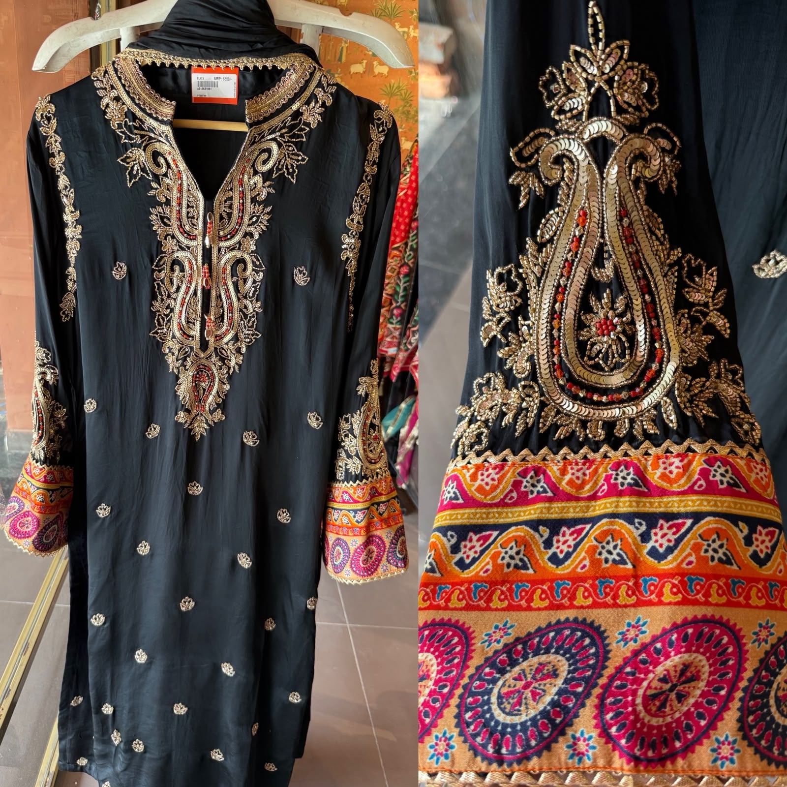 Hand-Embroidered Kurta Set