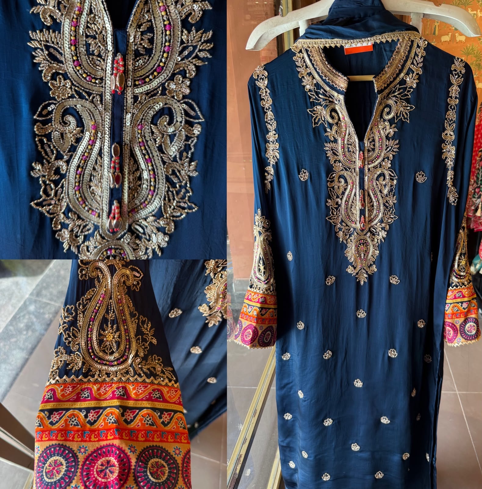Hand-Embroidered Kurta Set