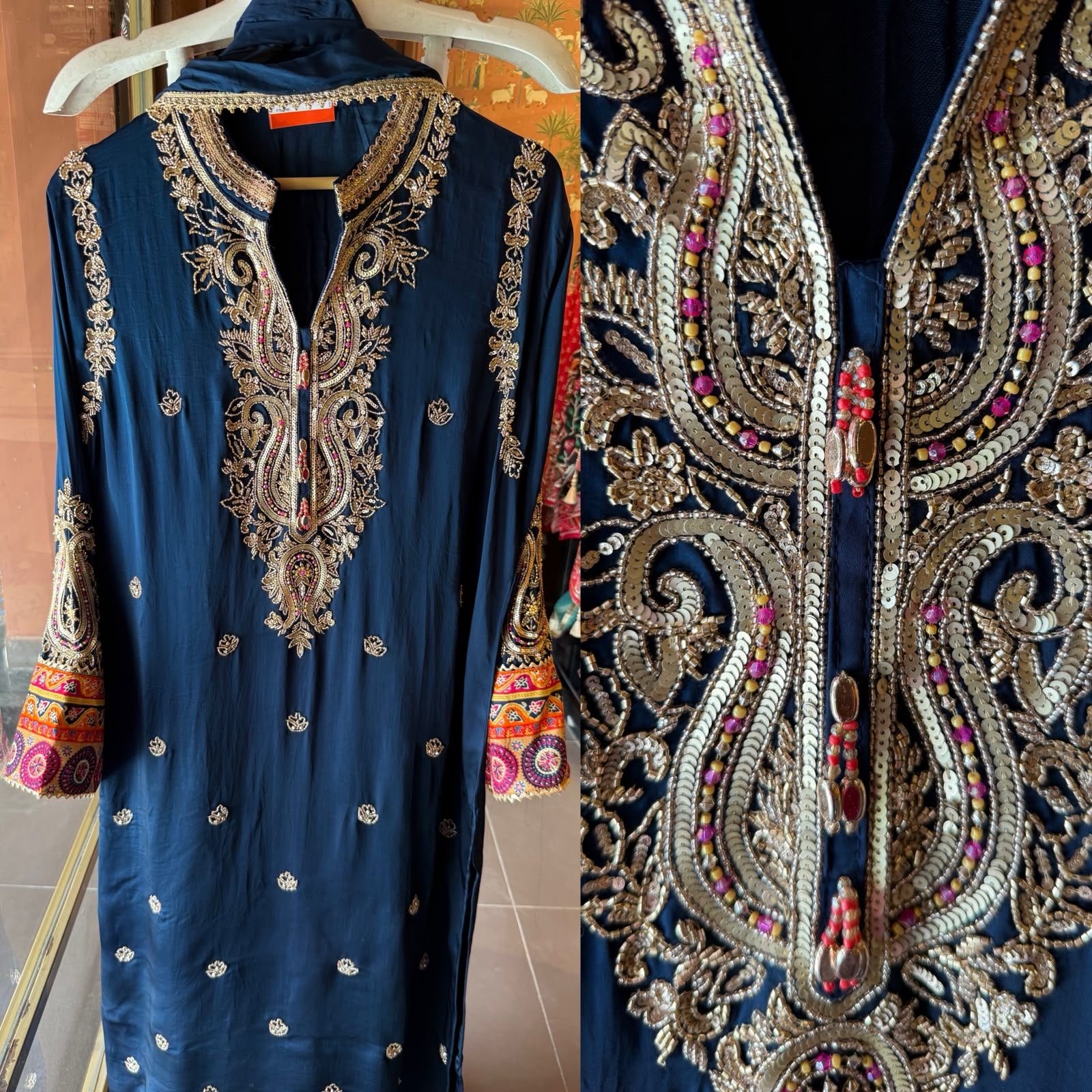 Hand-Embroidered Kurta Set