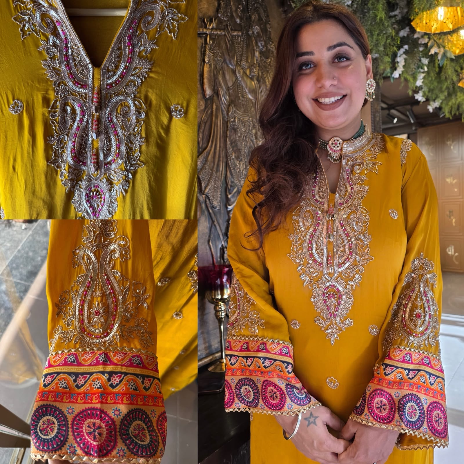 Hand-Embroidered Kurta Set
