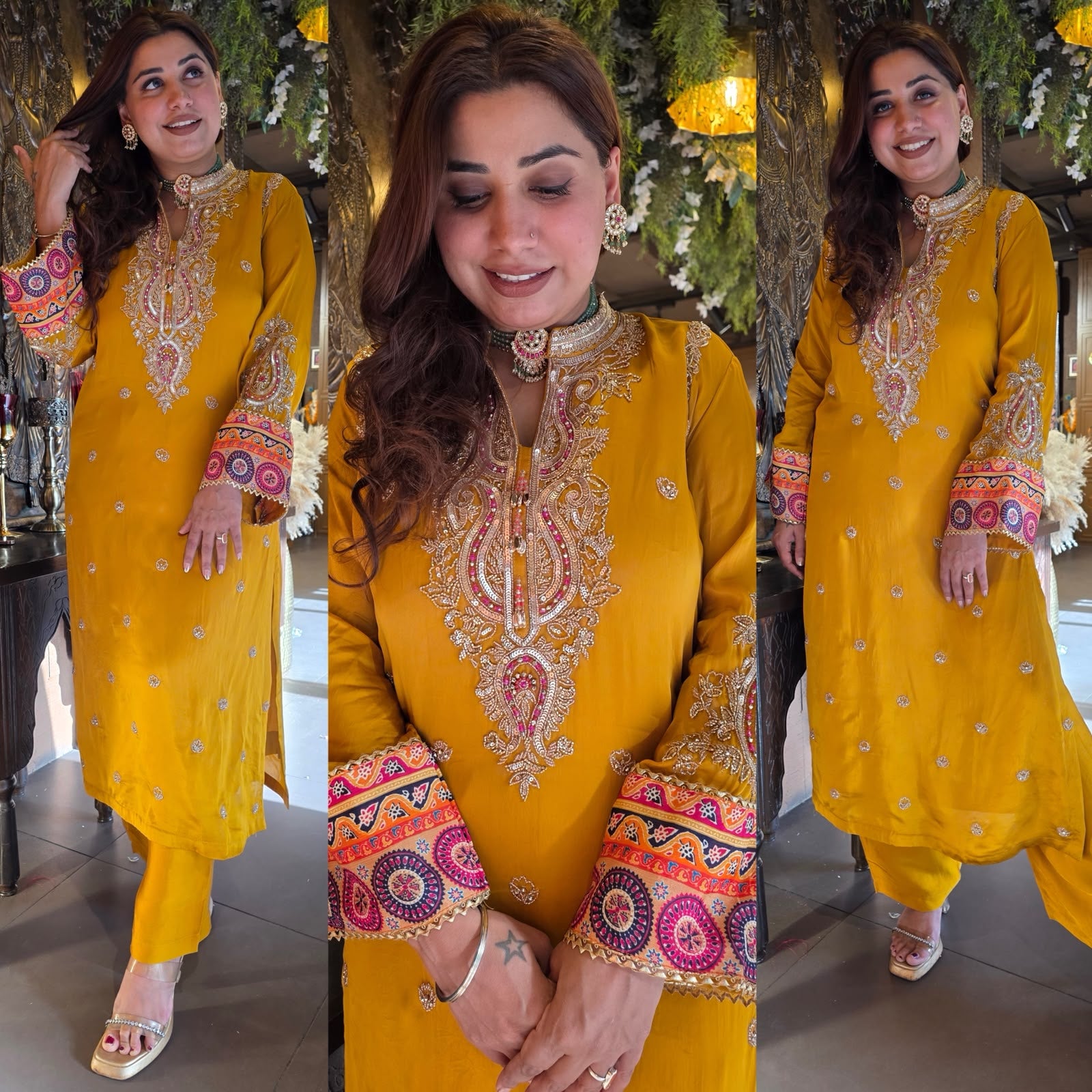Hand-Embroidered Kurta Set
