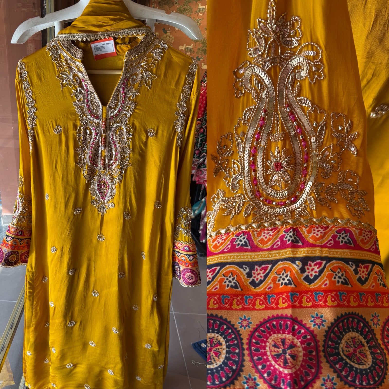 Hand-Embroidered Kurta Set