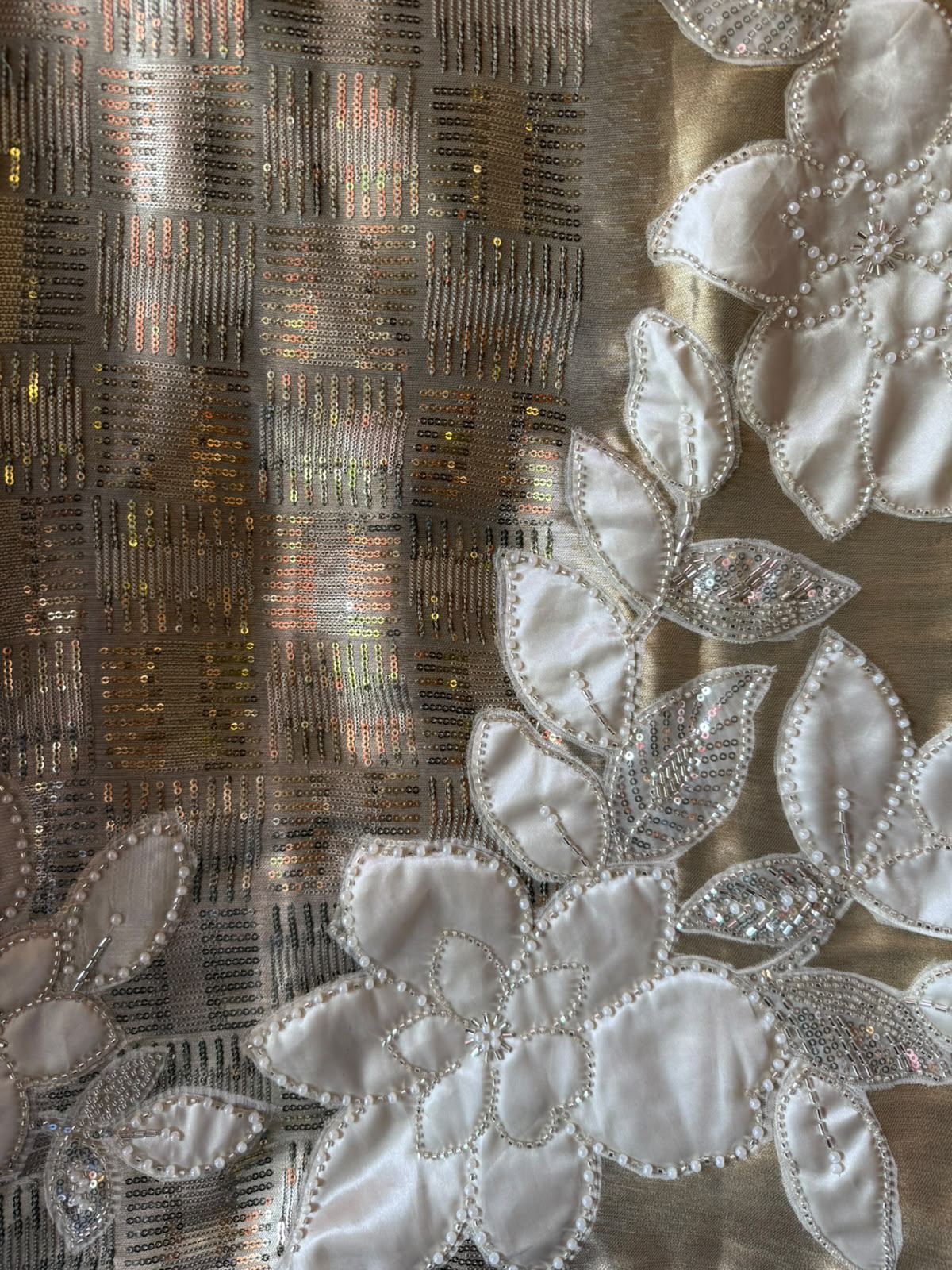 Champagne Appliqué patchwork floral Luxury Set