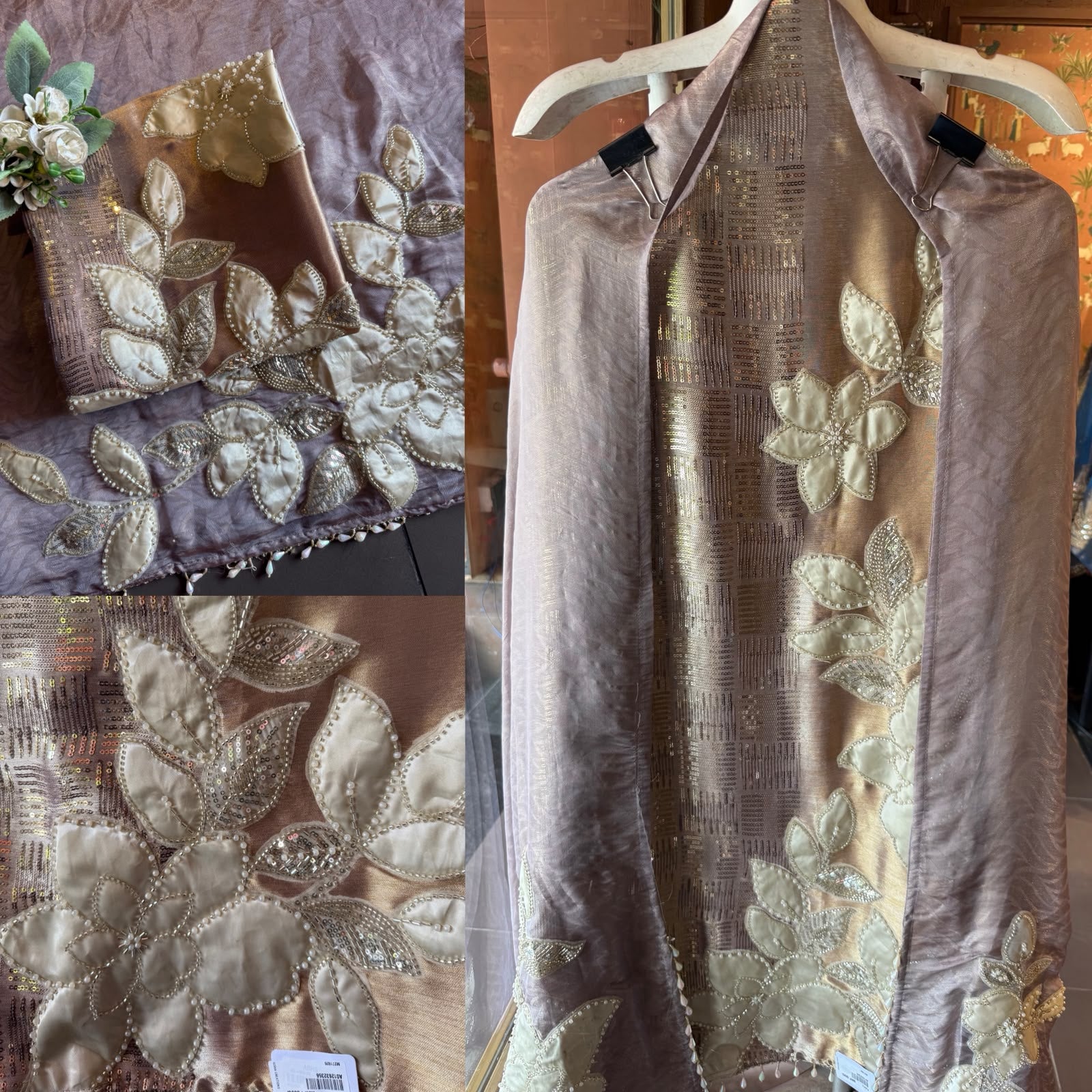 Champagne Appliqué patchwork floral Luxury Set