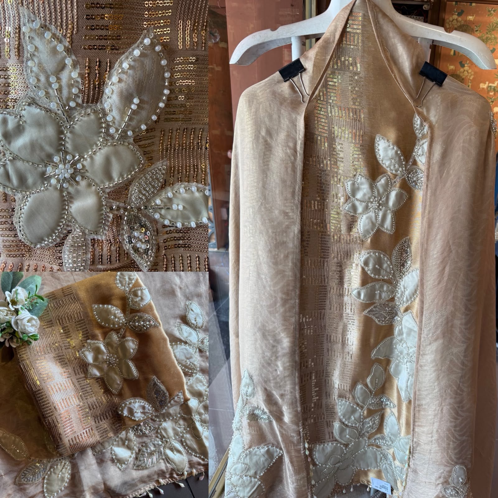 Champagne Appliqué patchwork floral Luxury Set