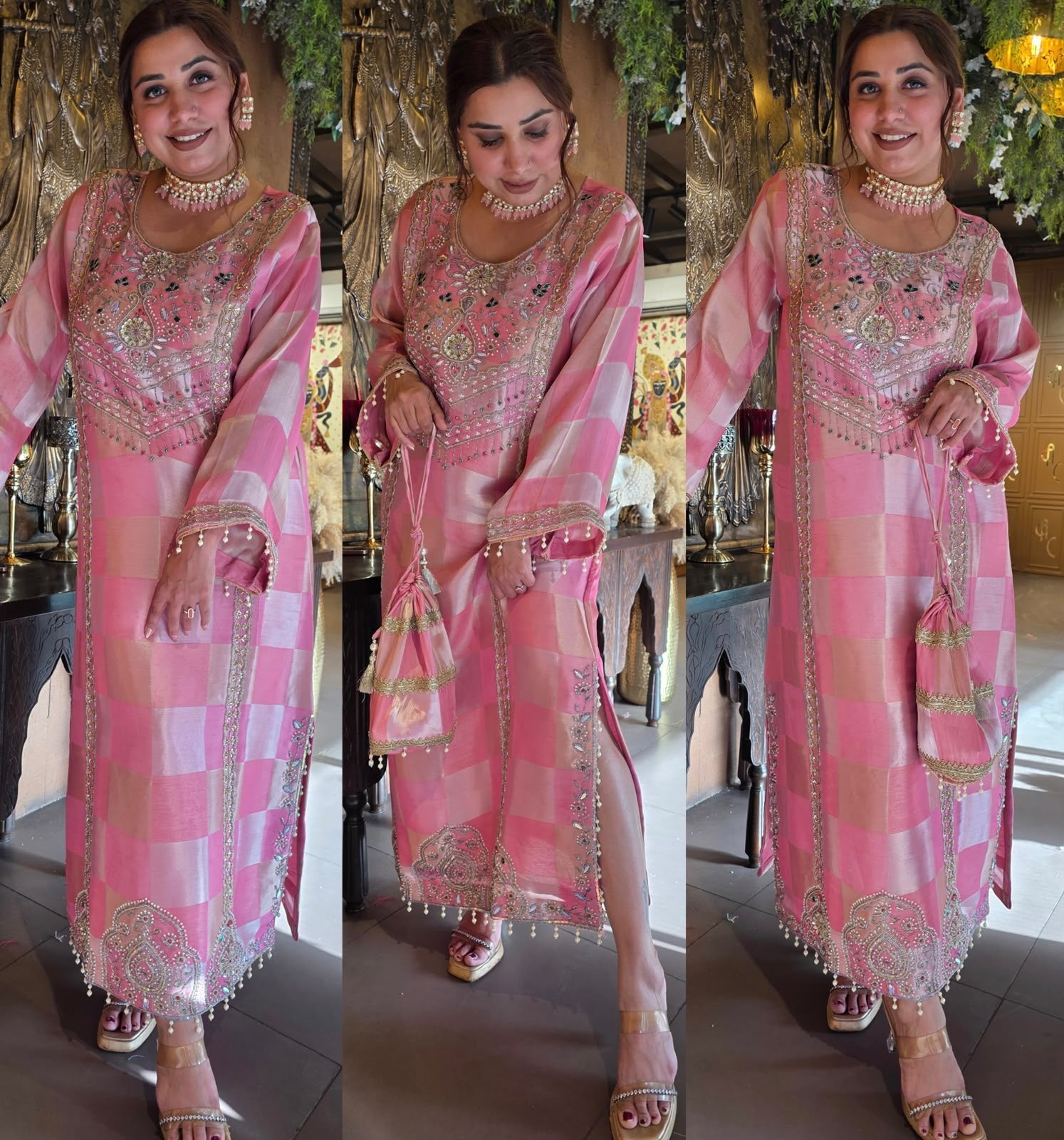 Pearl Embellished Designer Long dress