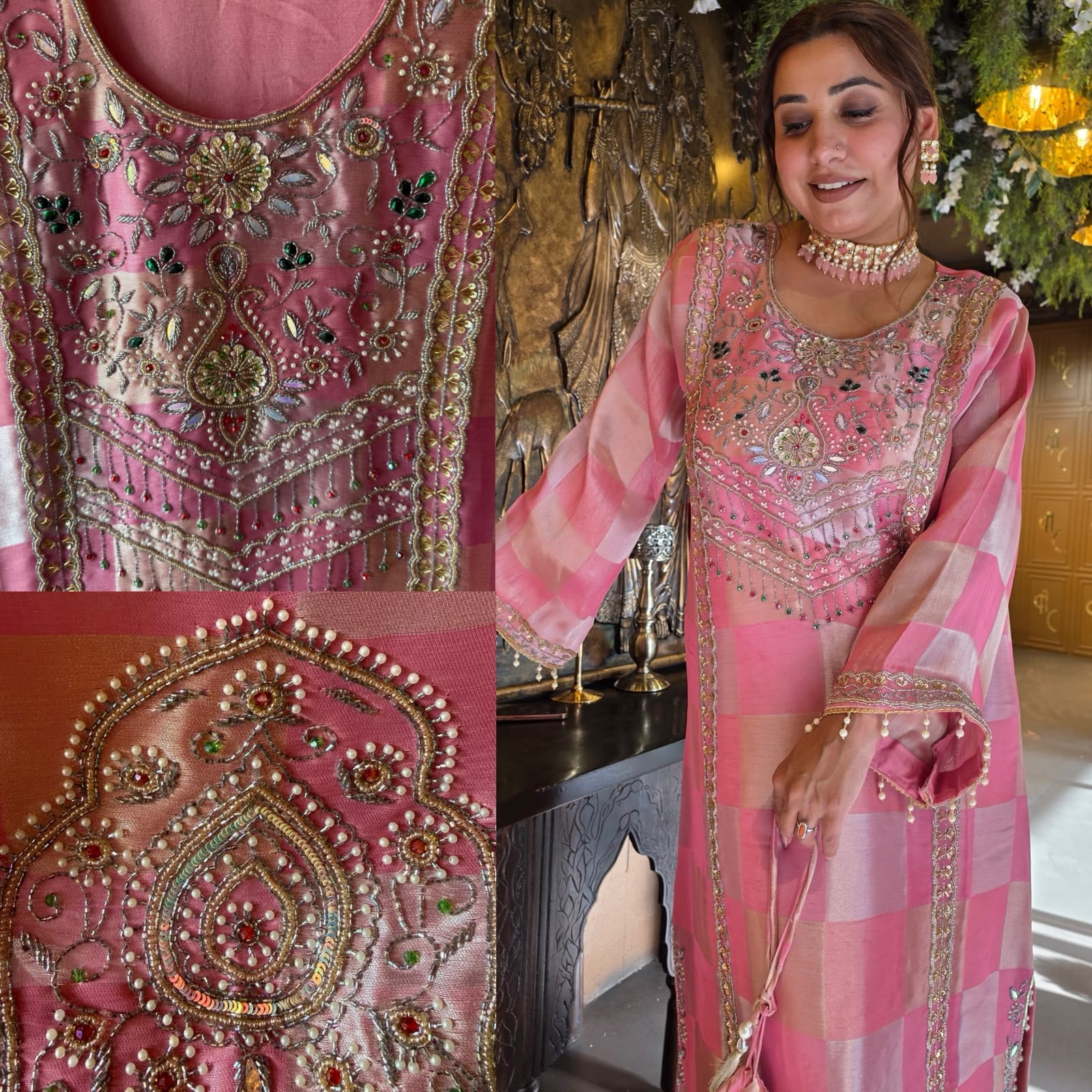 Pearl Embellished Designer Long dress