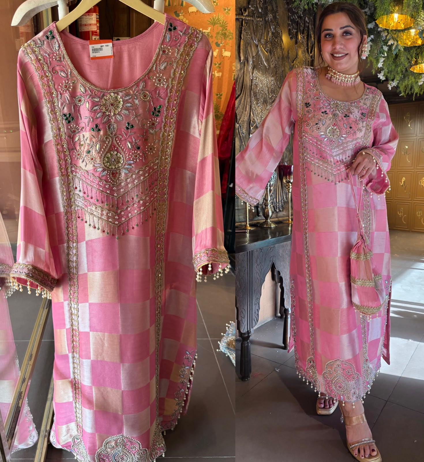 Pearl Embellished Designer Long dress
