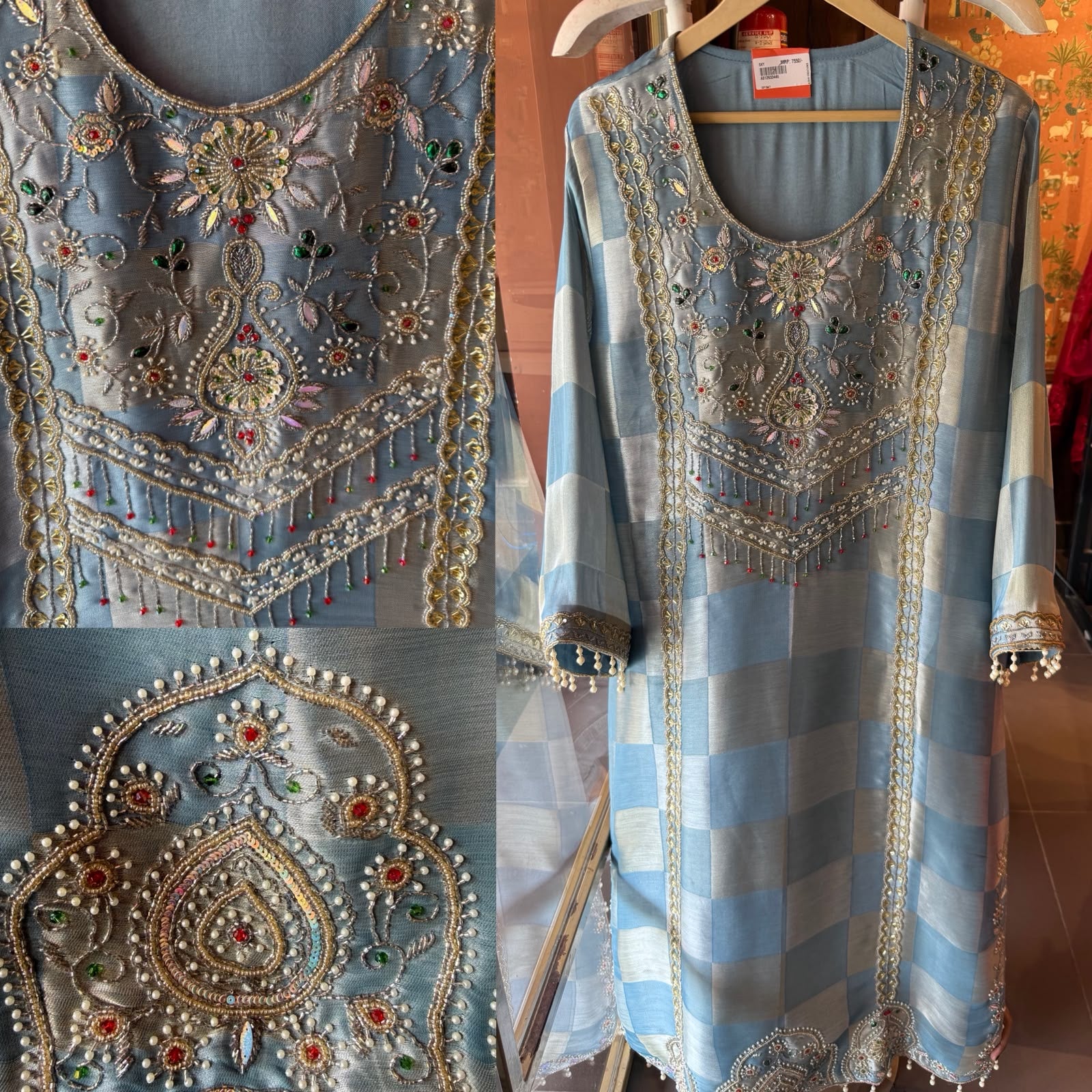 Pearl Embellished Designer Long dress