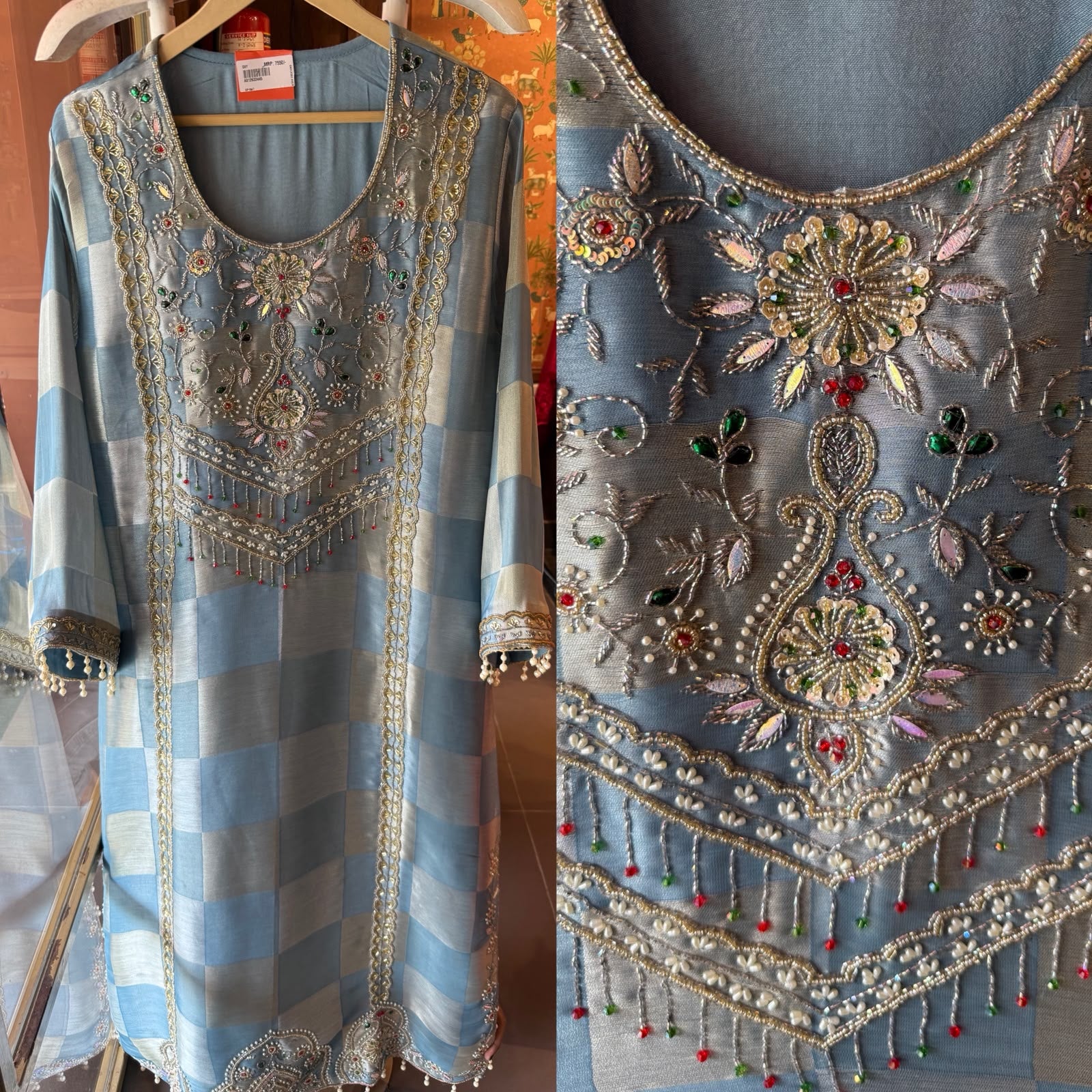 Pearl Embellished Designer Long dress