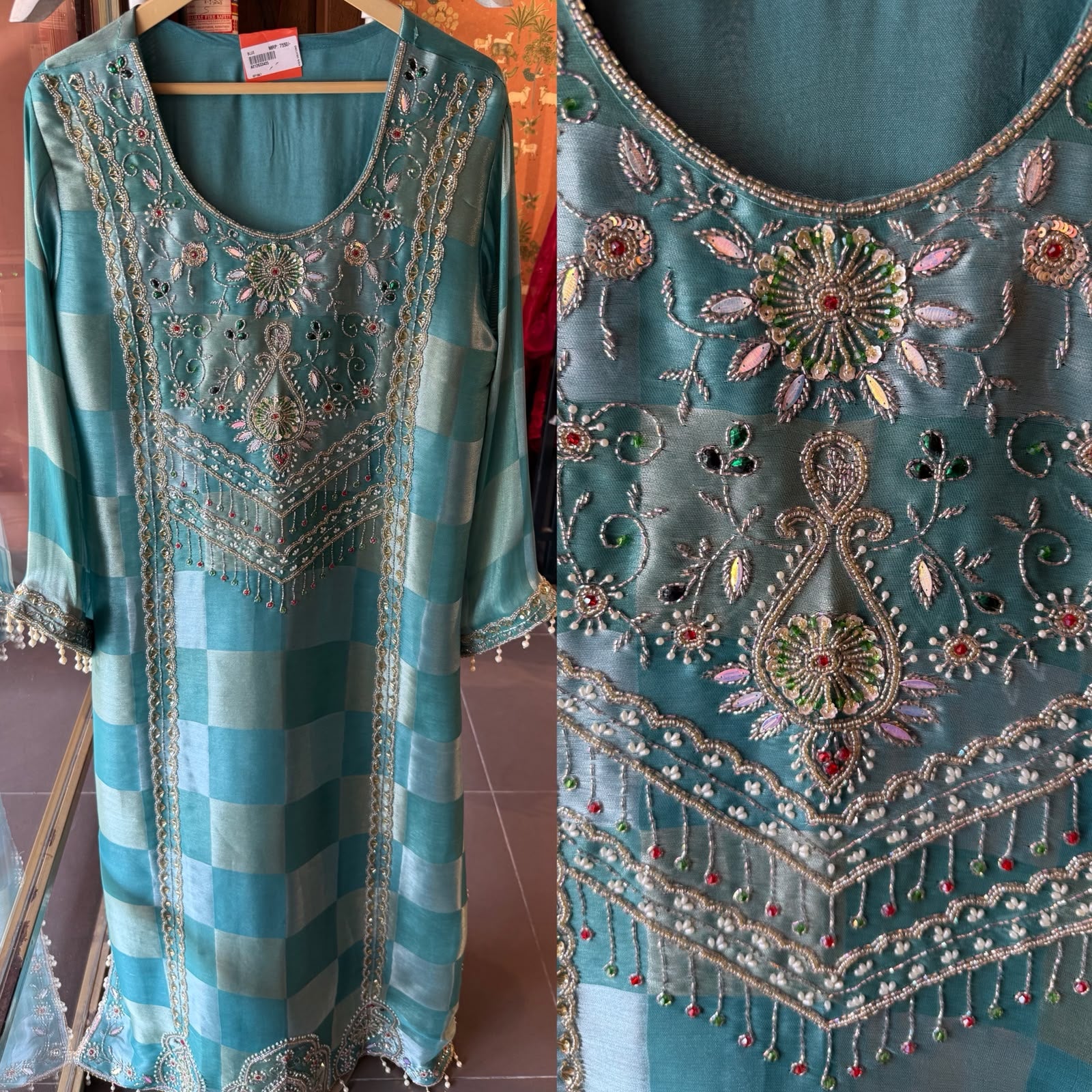 Pearl Embellished Designer Long dress