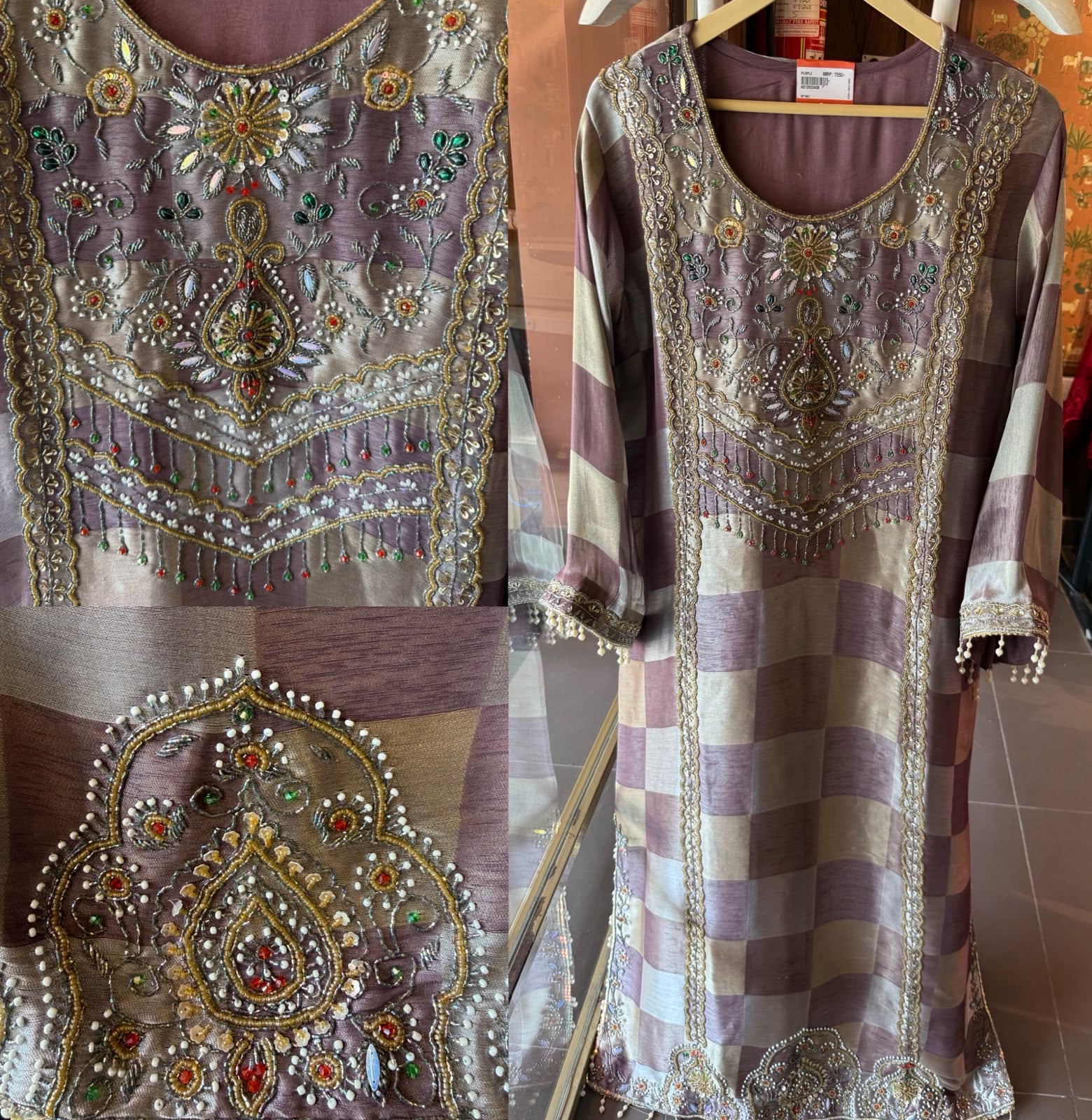 Pearl Embellished Designer Long dress
