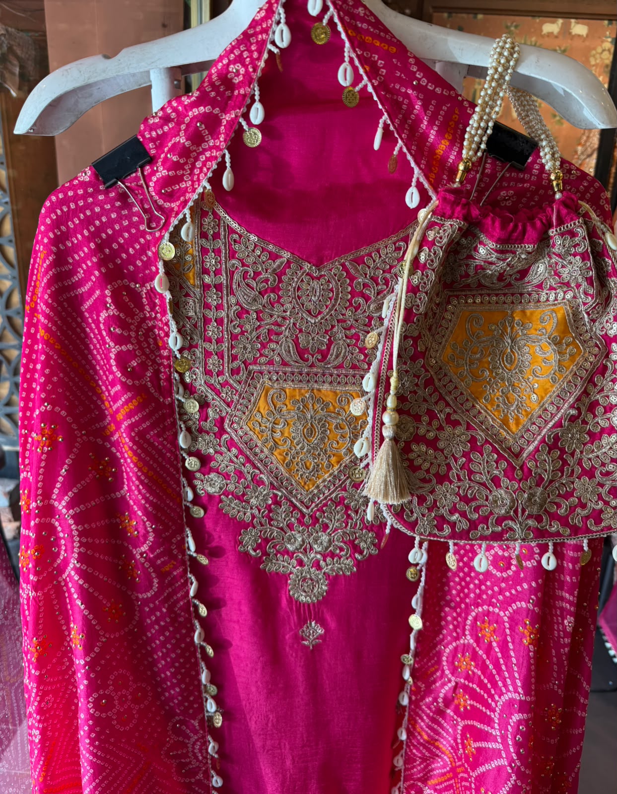 Pure silk Suit with Bandhani Inspired Festive Ensemble