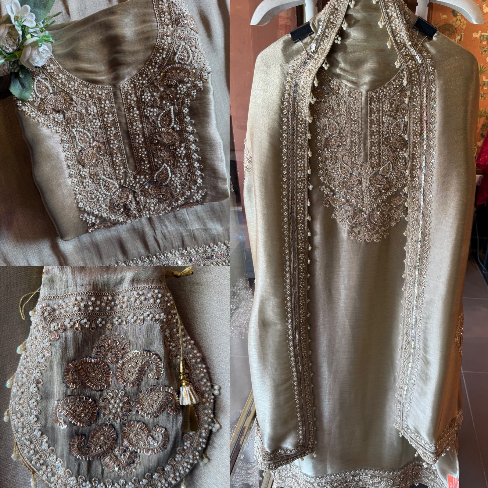 Giraffe Tissue wedding-wear Suit set