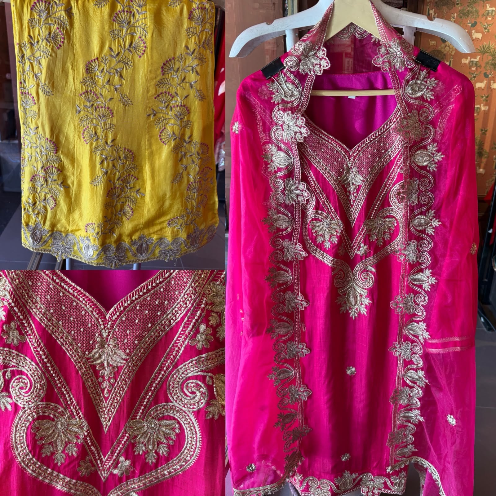 Rani Pink & Yellow Festive Sharara Set