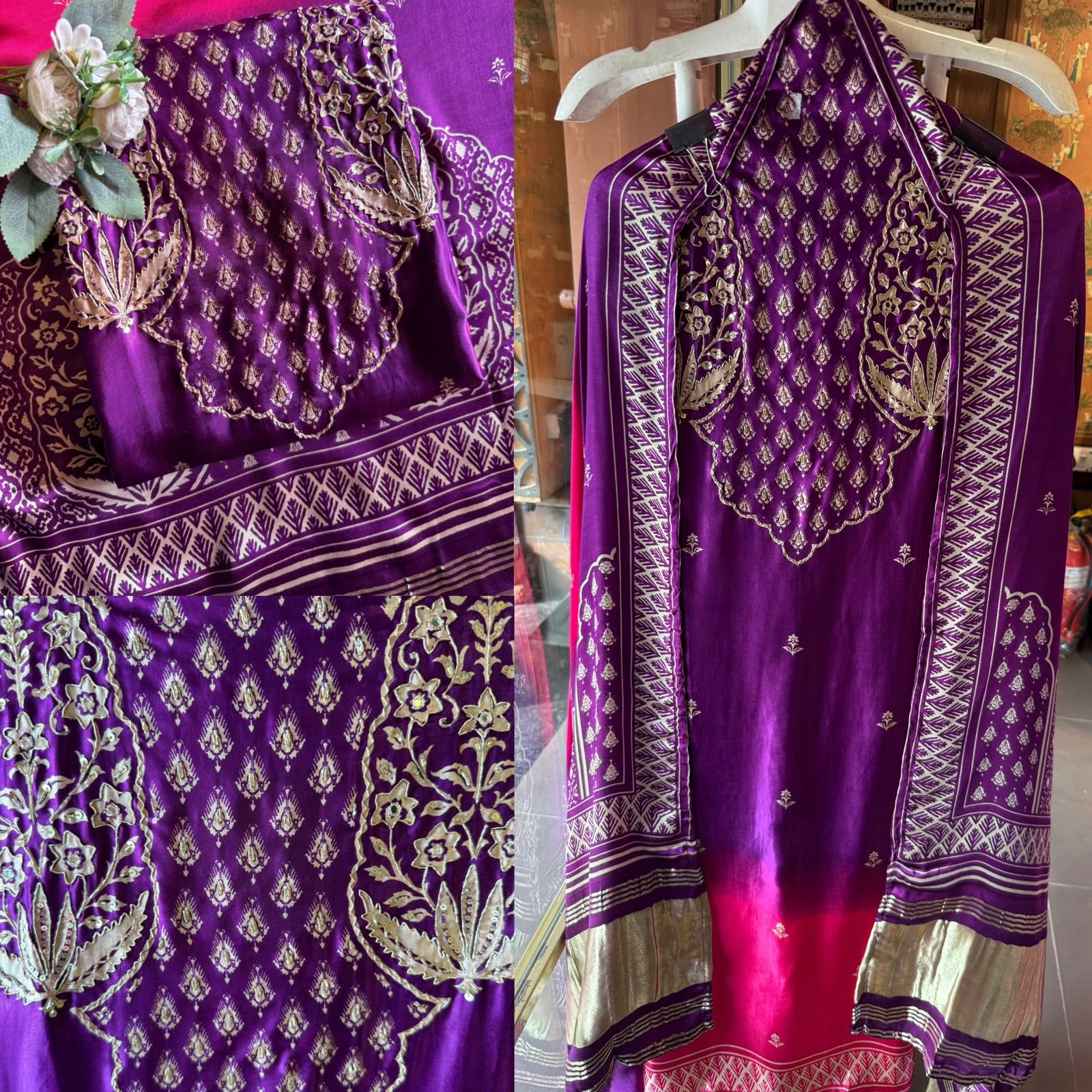 DESIGNER FESTIVE SUIT ON GAJJI SILK