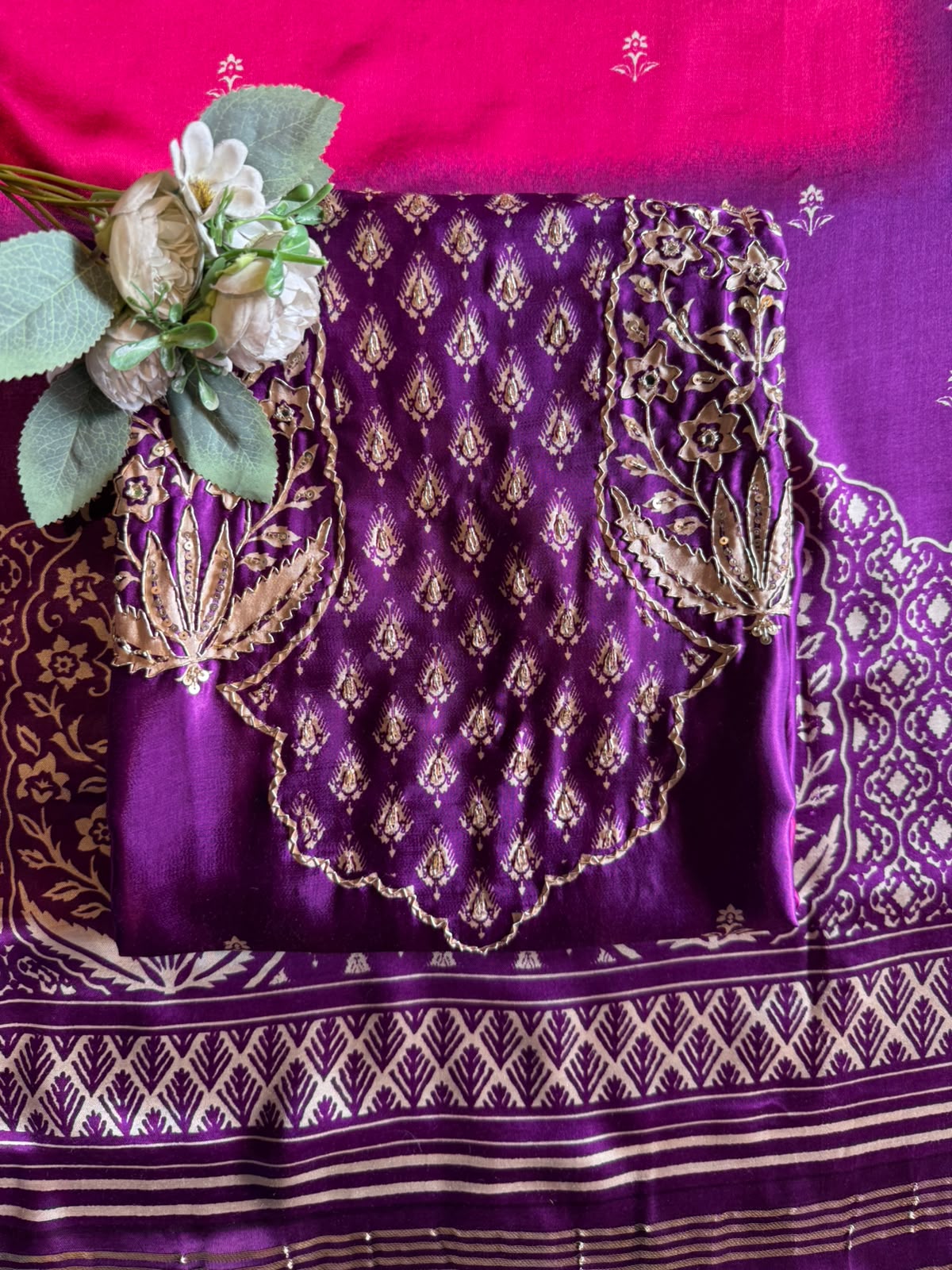 DESIGNER FESTIVE SUIT ON GAJJI SILK