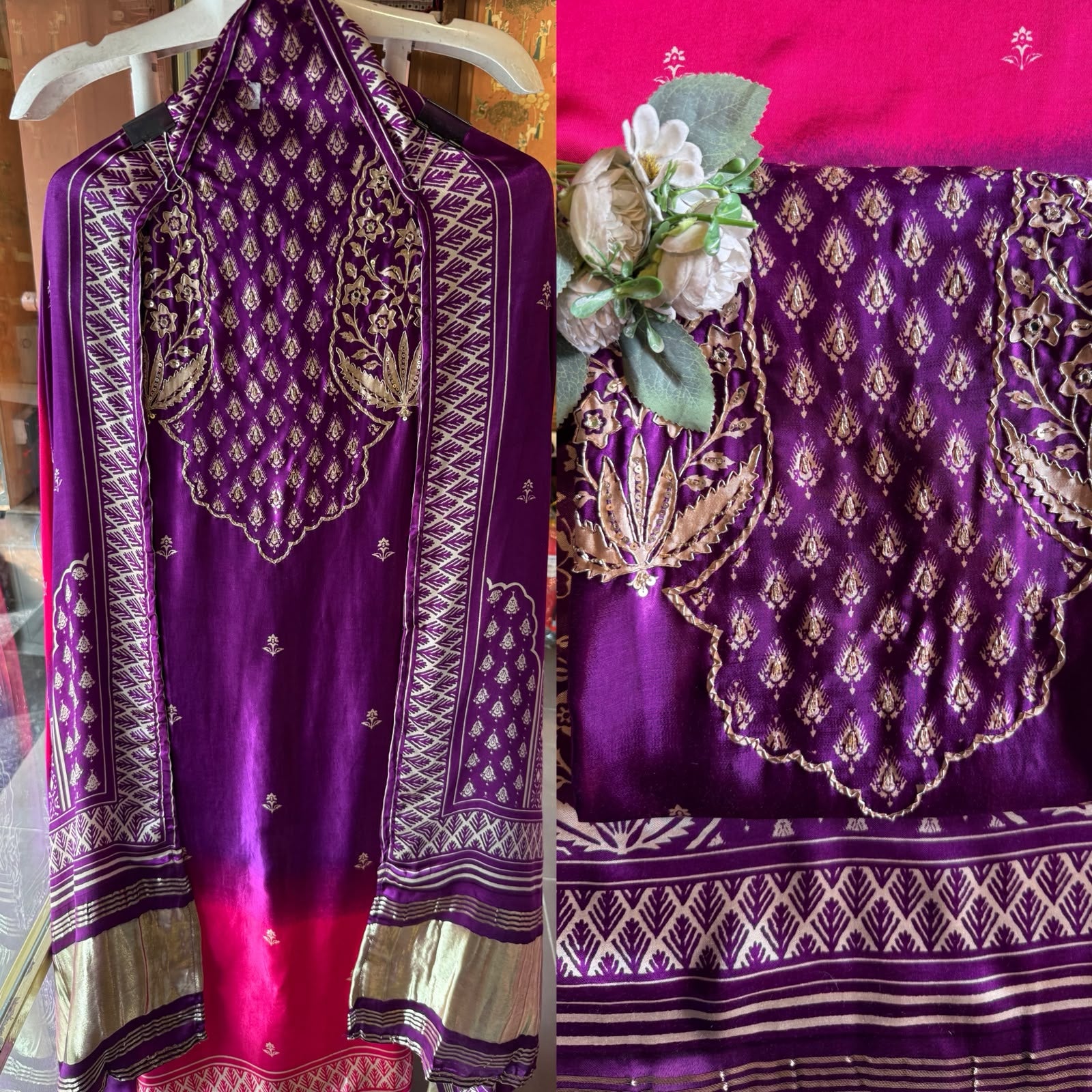 DESIGNER FESTIVE SUIT ON GAJJI SILK