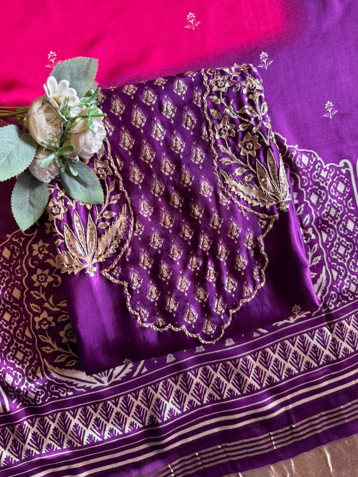 DESIGNER FESTIVE SUIT ON GAJJI SILK