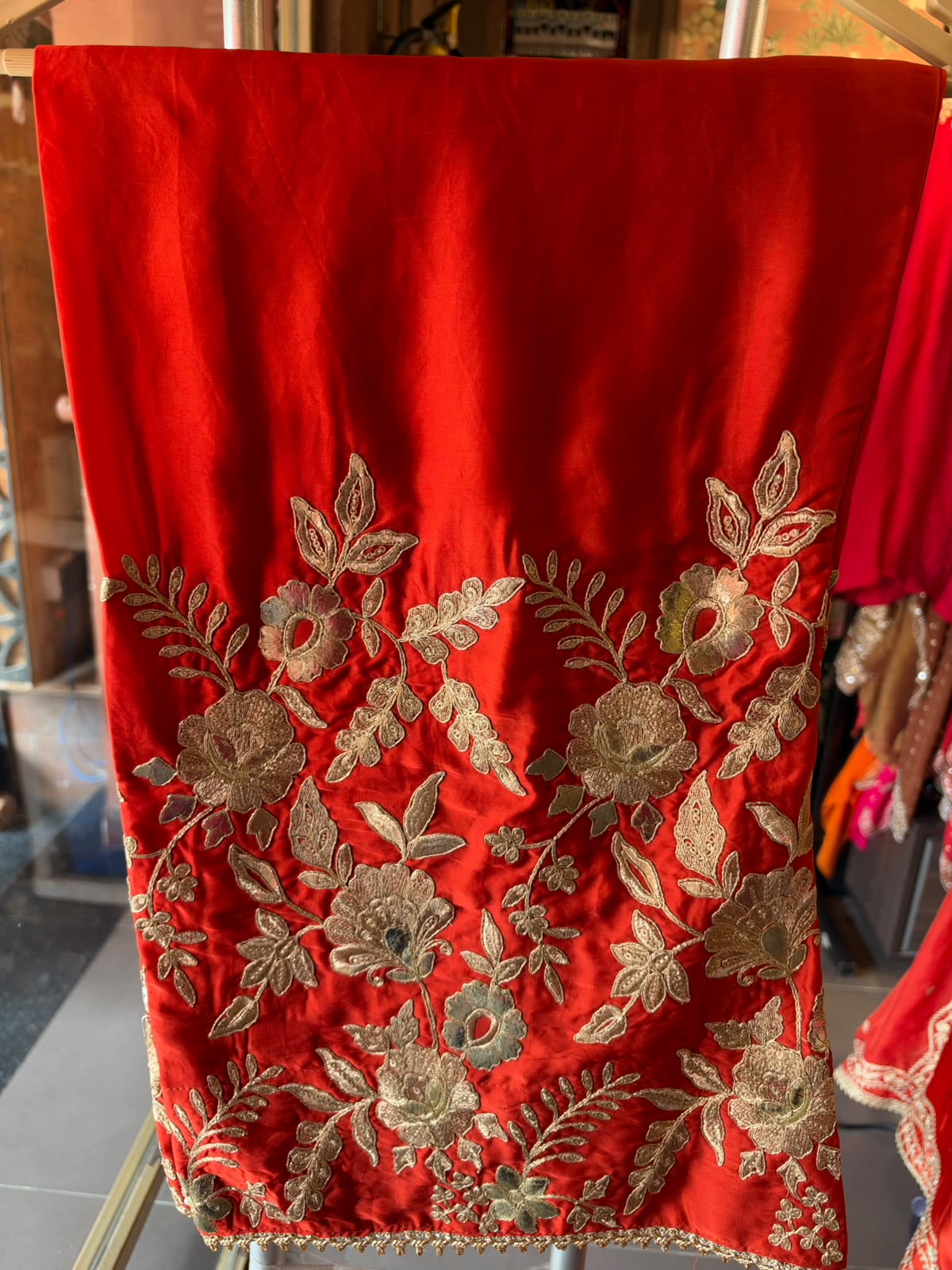 Crafted in a rich Satin organza fabric with a smooth