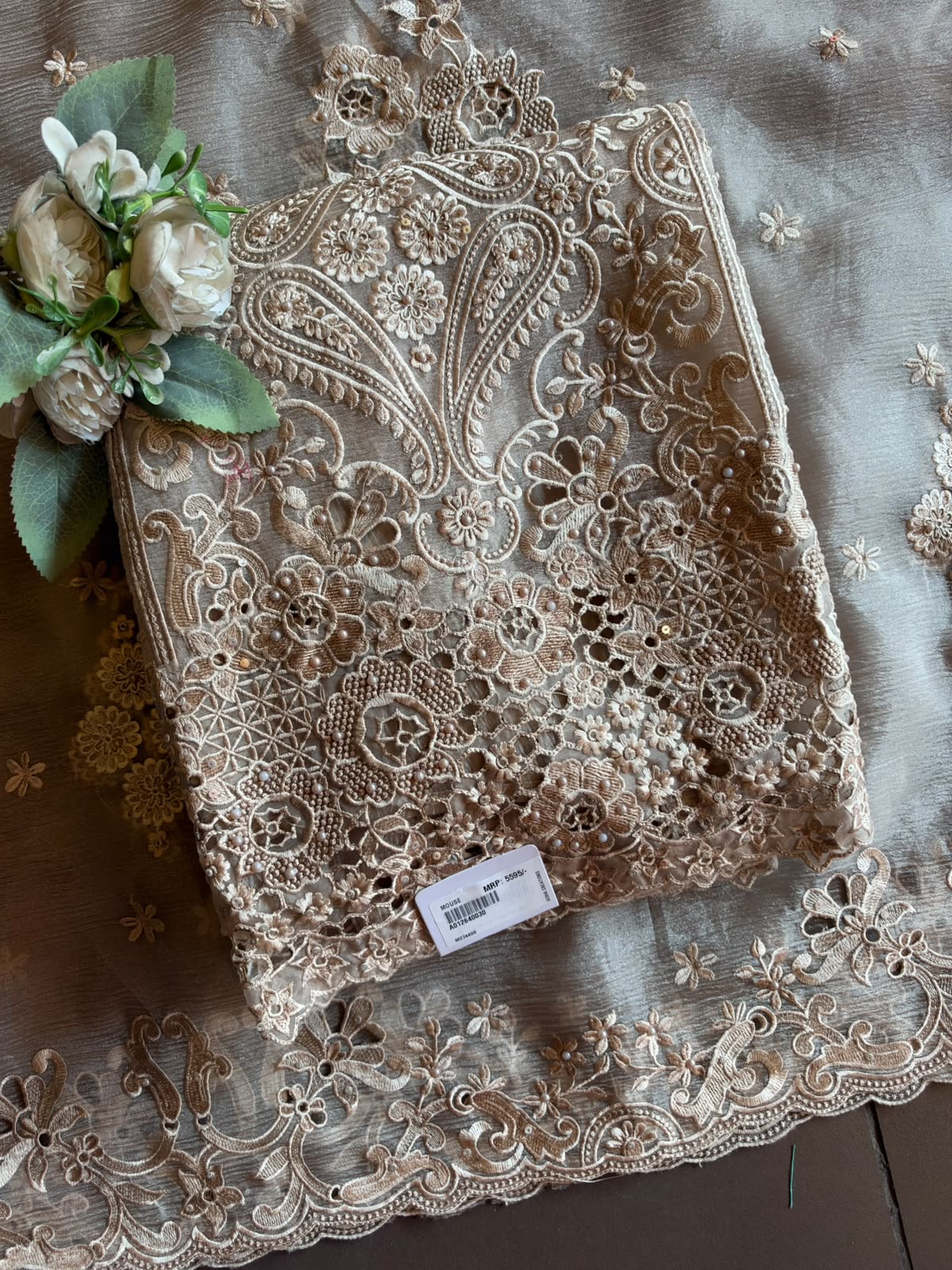 Pakistani cutwork Embroidered Suit Set