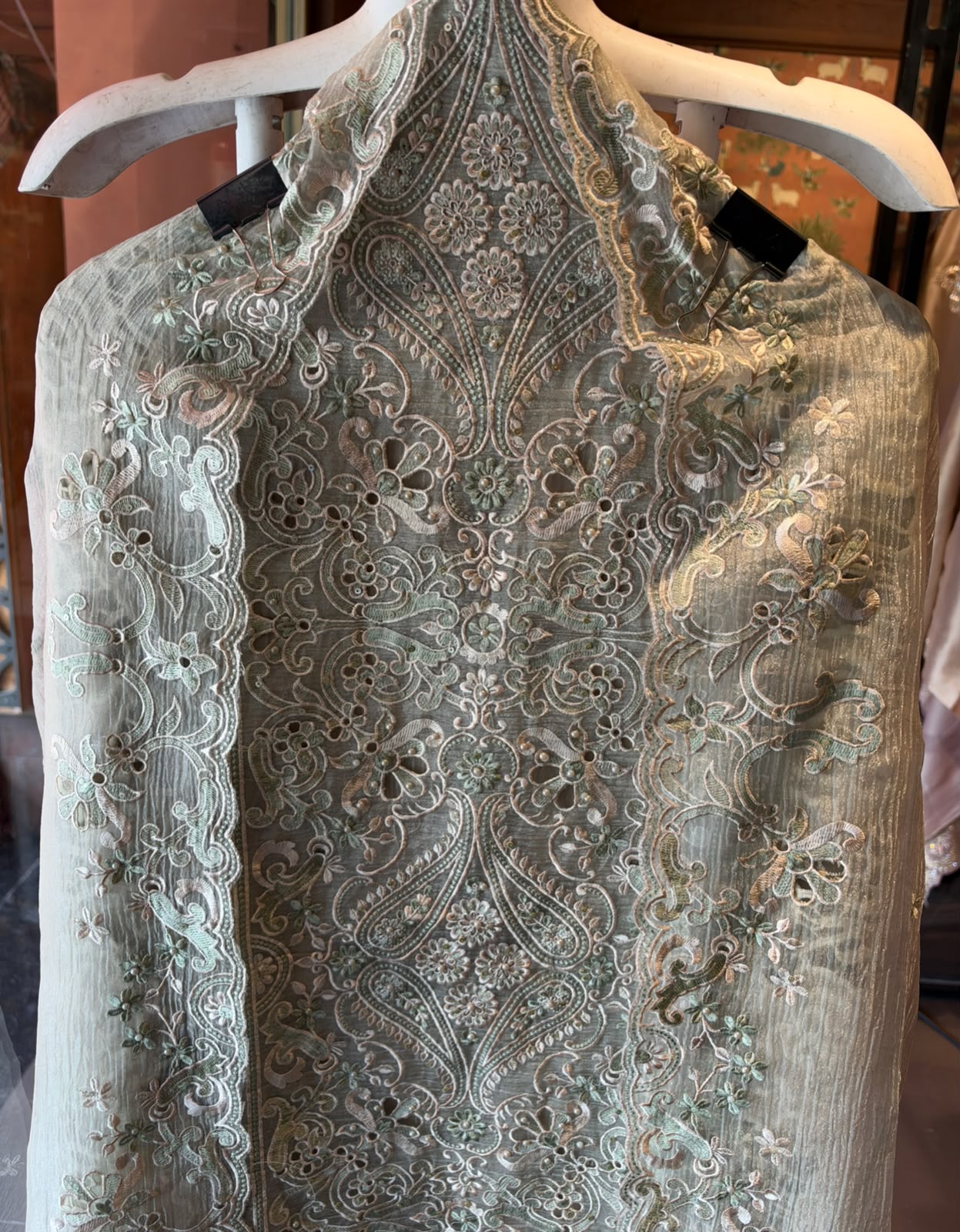 Pakistani cutwork Embroidered Suit Set
