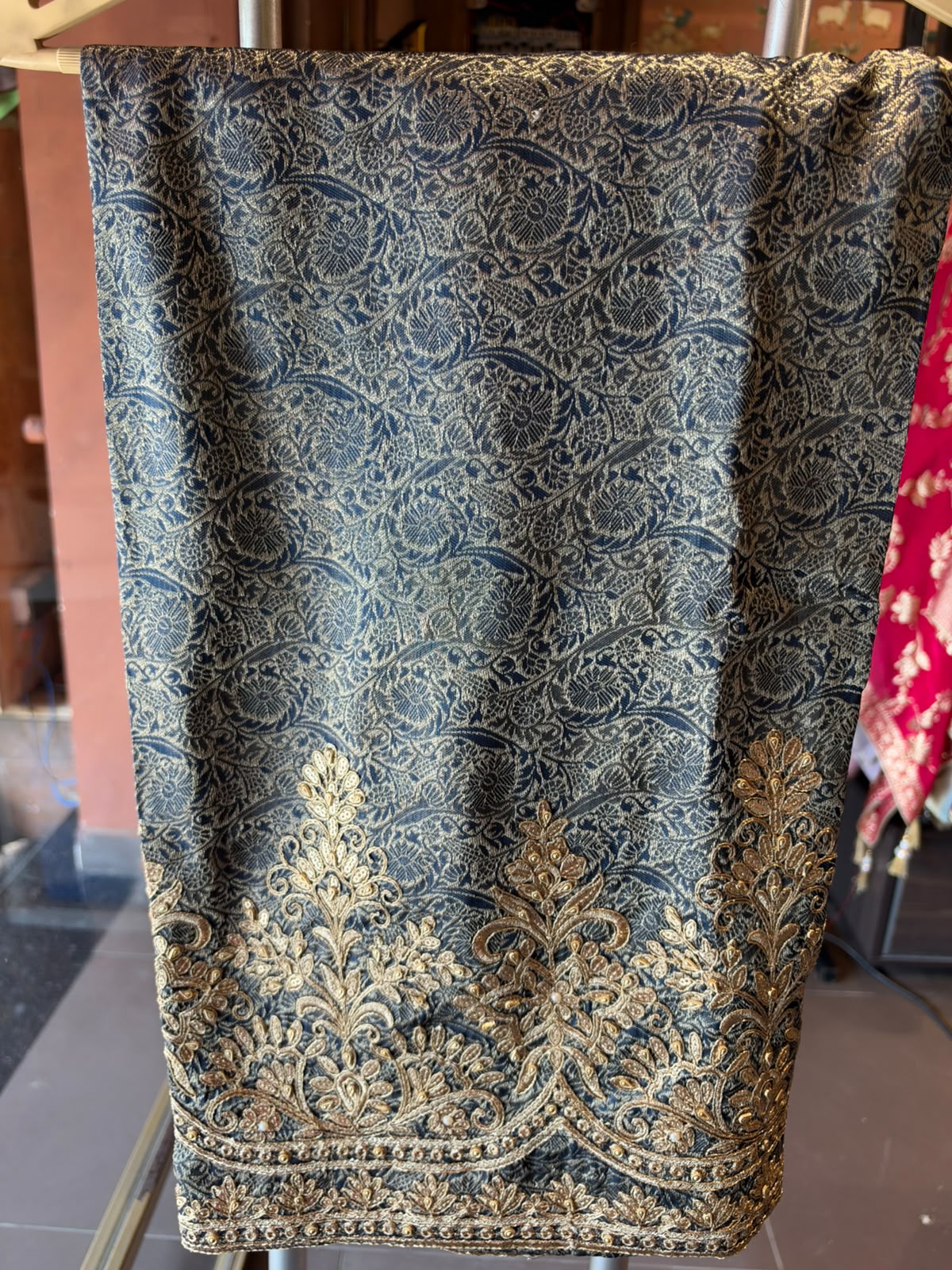 Embroidered designer Suit Set on PURE SATIN SILK