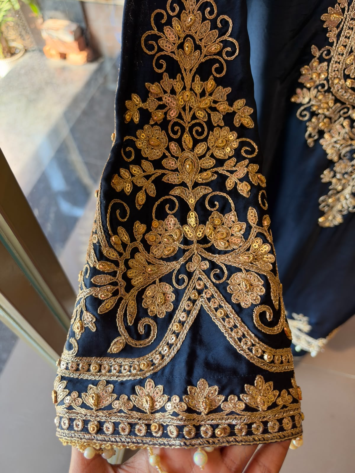 Embroidered designer Suit Set on PURE SATIN SILK