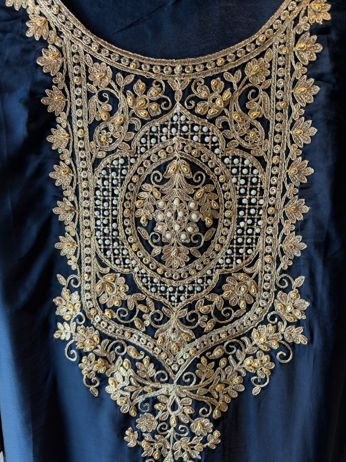 Embroidered designer Suit Set on PURE SATIN SILK