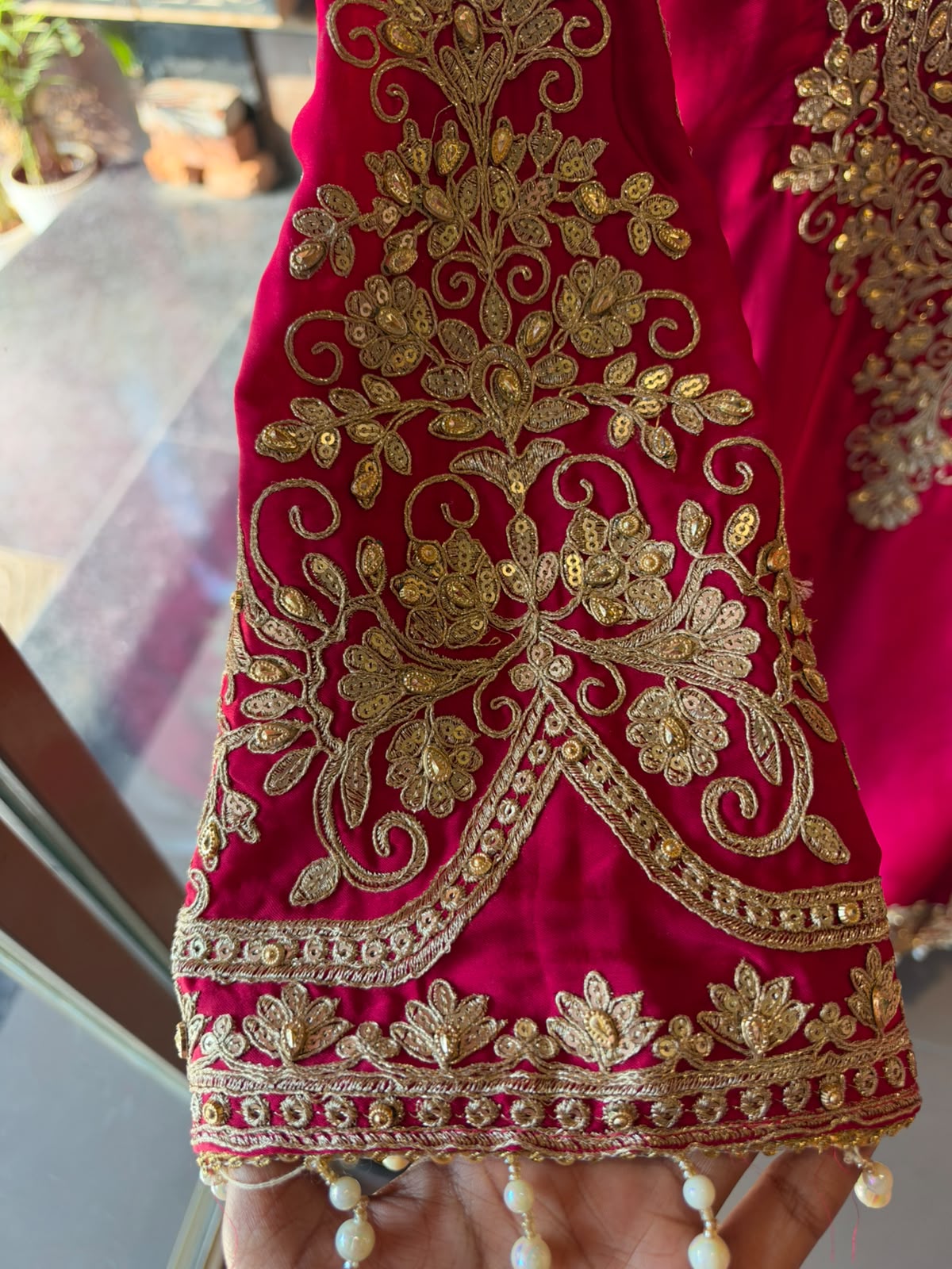 Embroidered designer Suit Set on PURE SATIN SILK