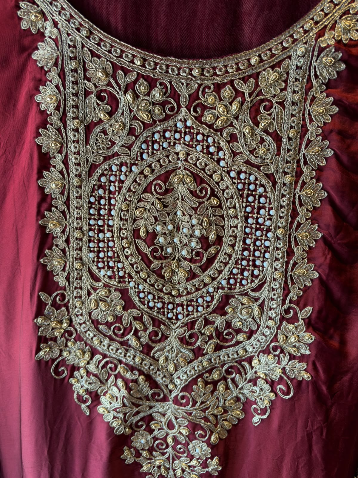 Embroidered designer Suit Set on PURE SATIN SILK