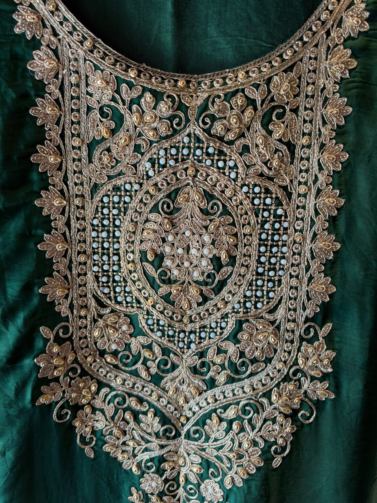 Embroidered designer Suit Set on PURE SATIN SILK