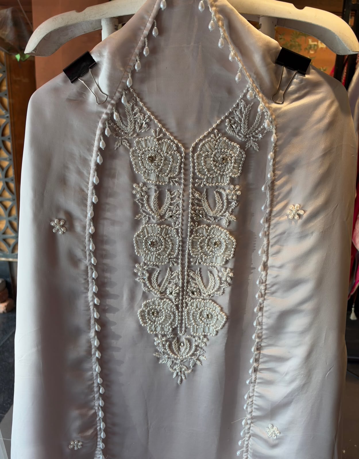 Pearl and beads Embroidered Suit Set